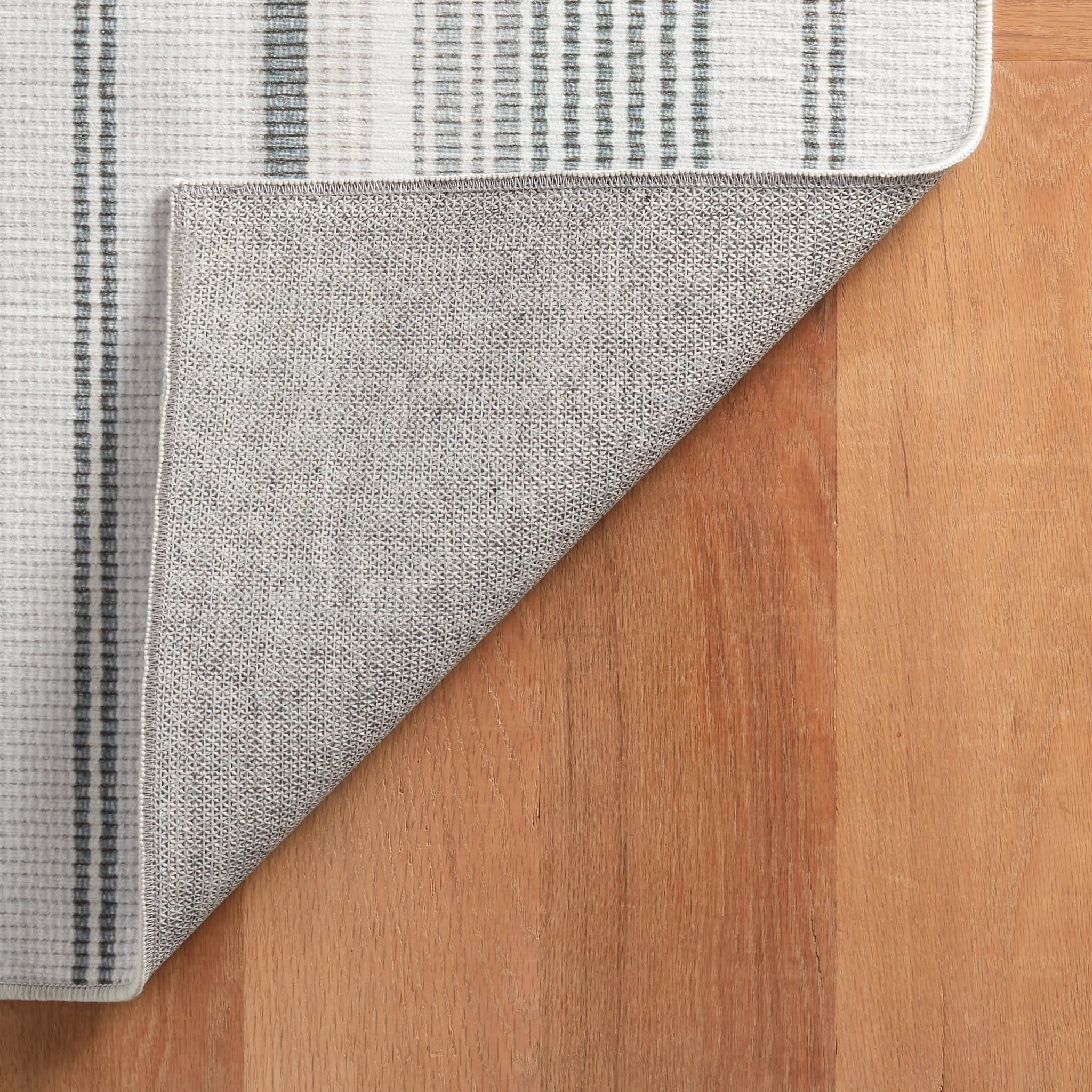 Gradation Ticking Machine Washable Rug | Grey - Image 7