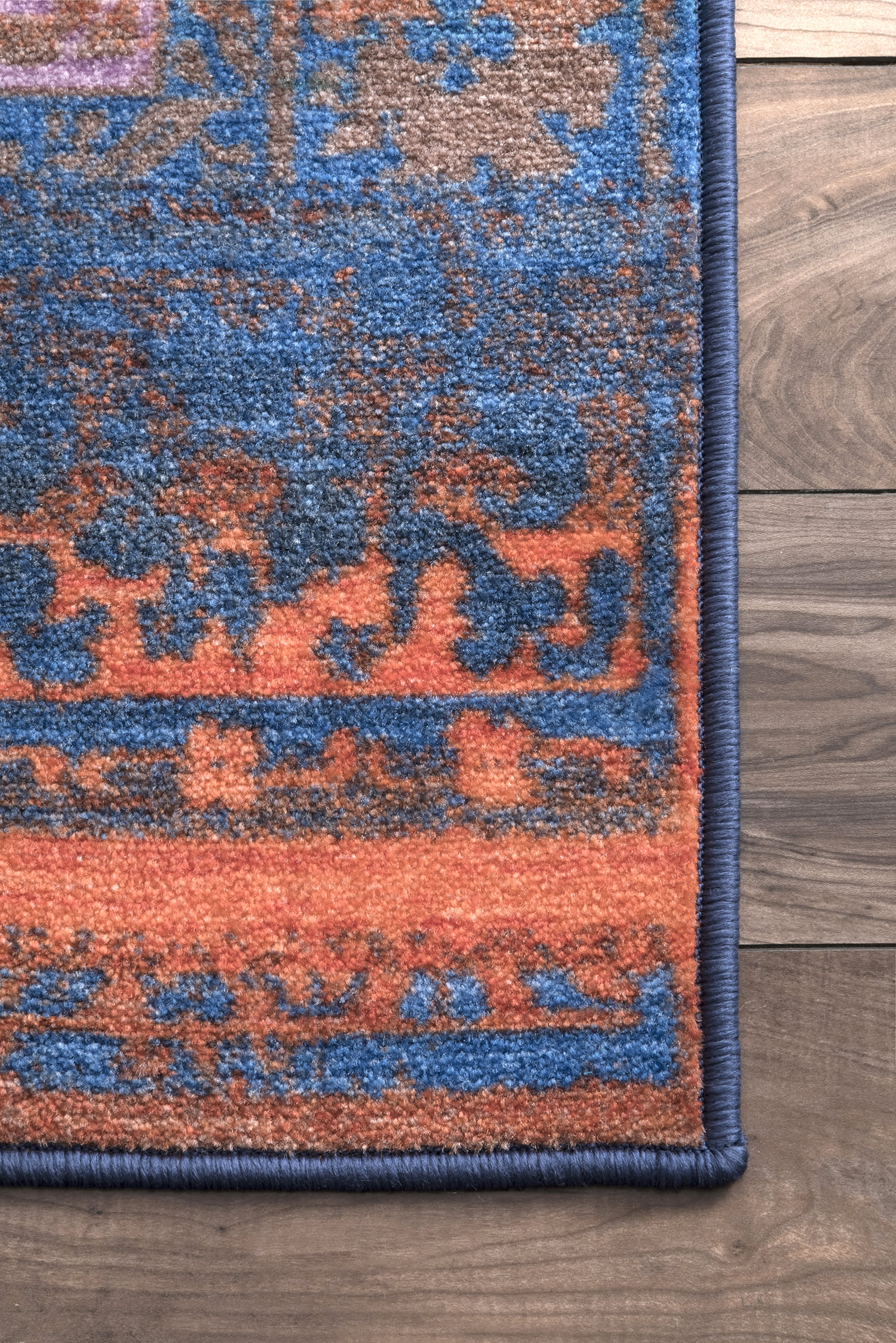 Grainy Florids Rug | Navy Blue - Image 3