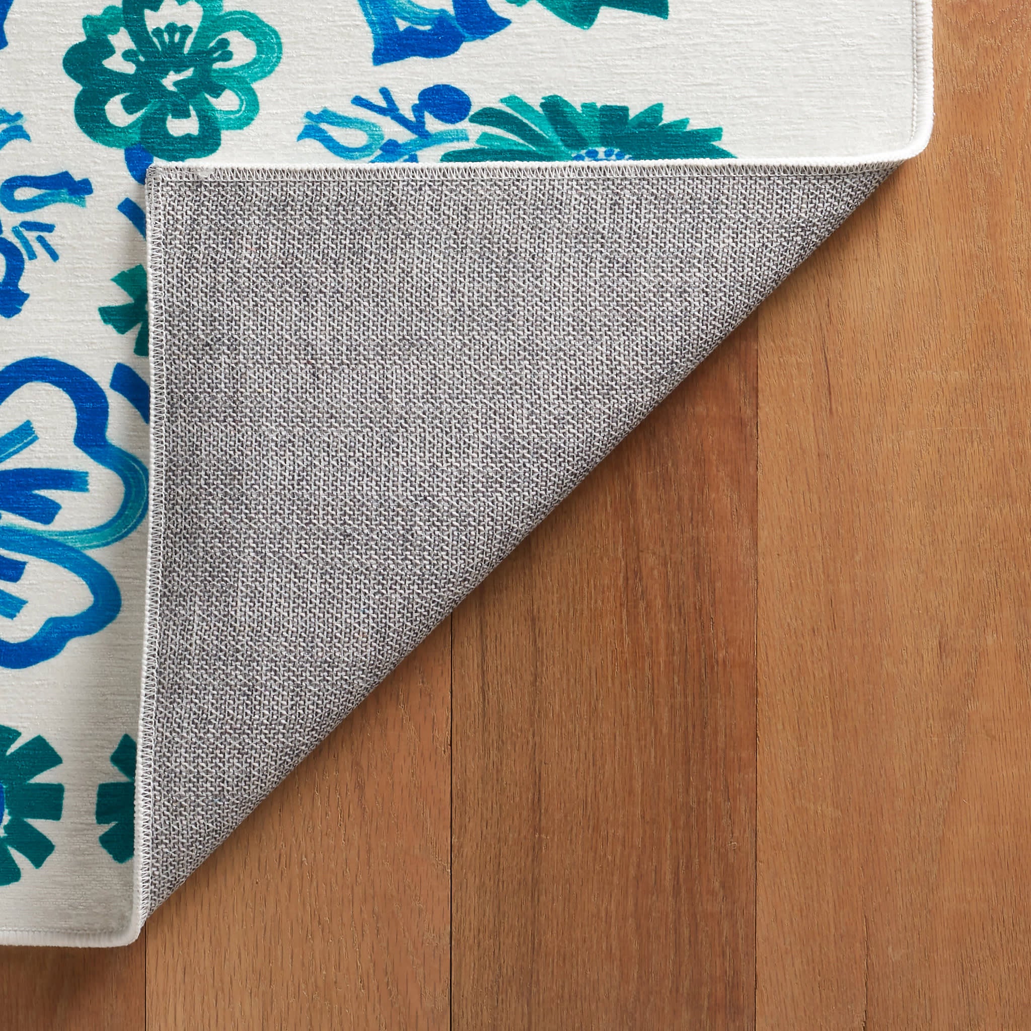Graphic Gerbera Machine Washable Rug | Teal - Image 6