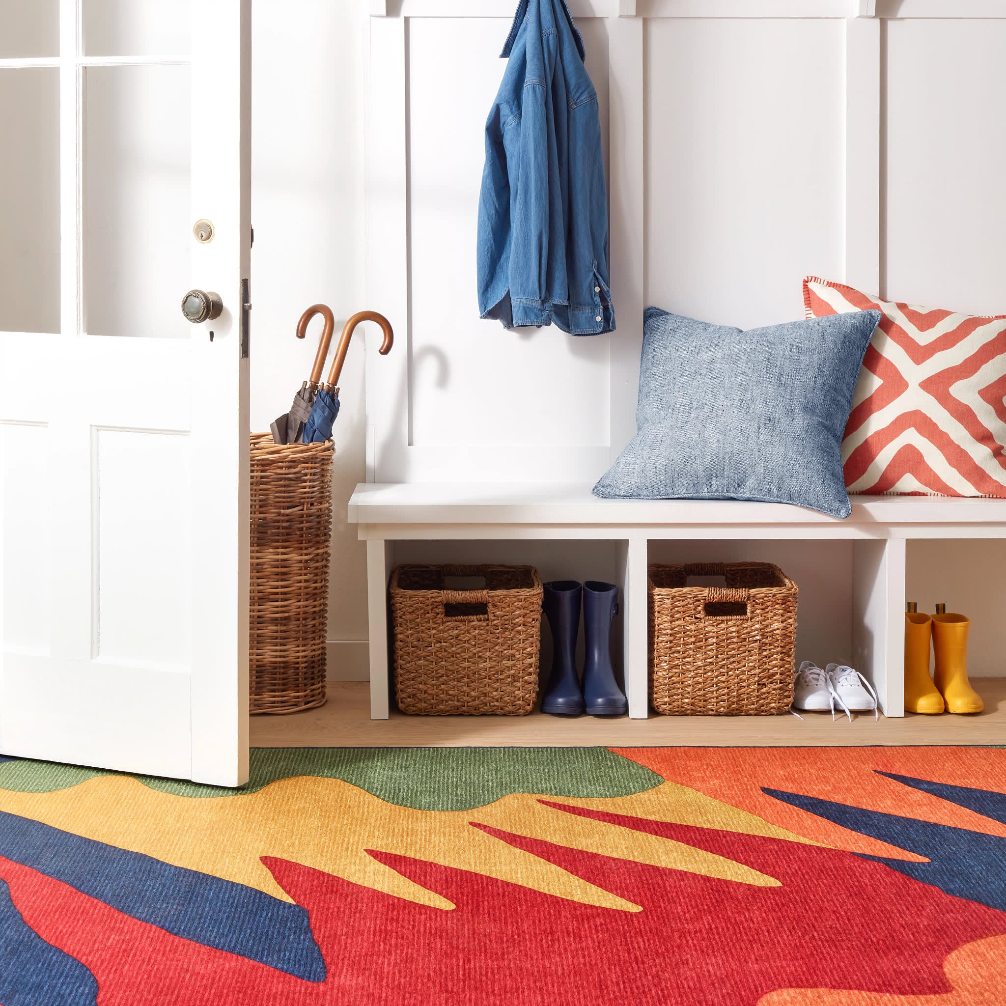 Graphic Machine Washable Rug | Multi - Image 3