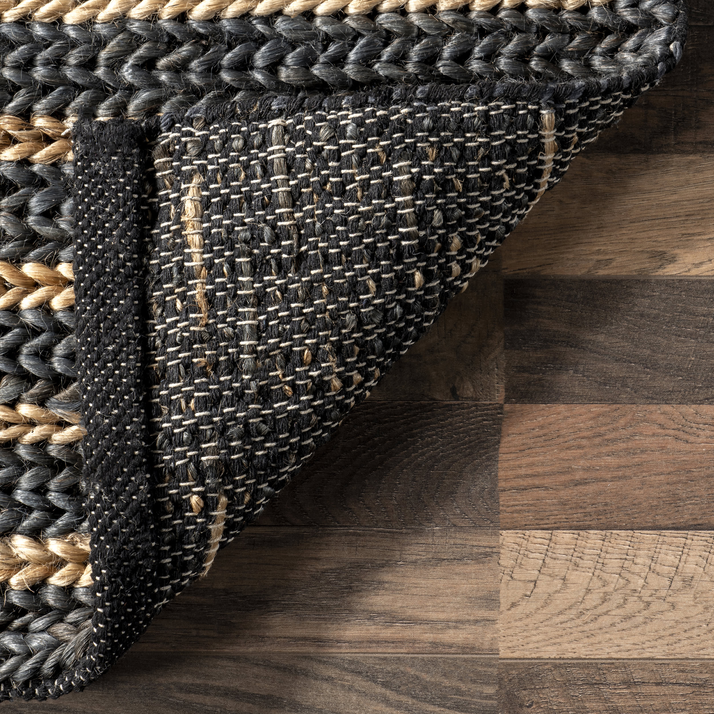 Grassland Handwoven Jute Rug | Black - Image 5