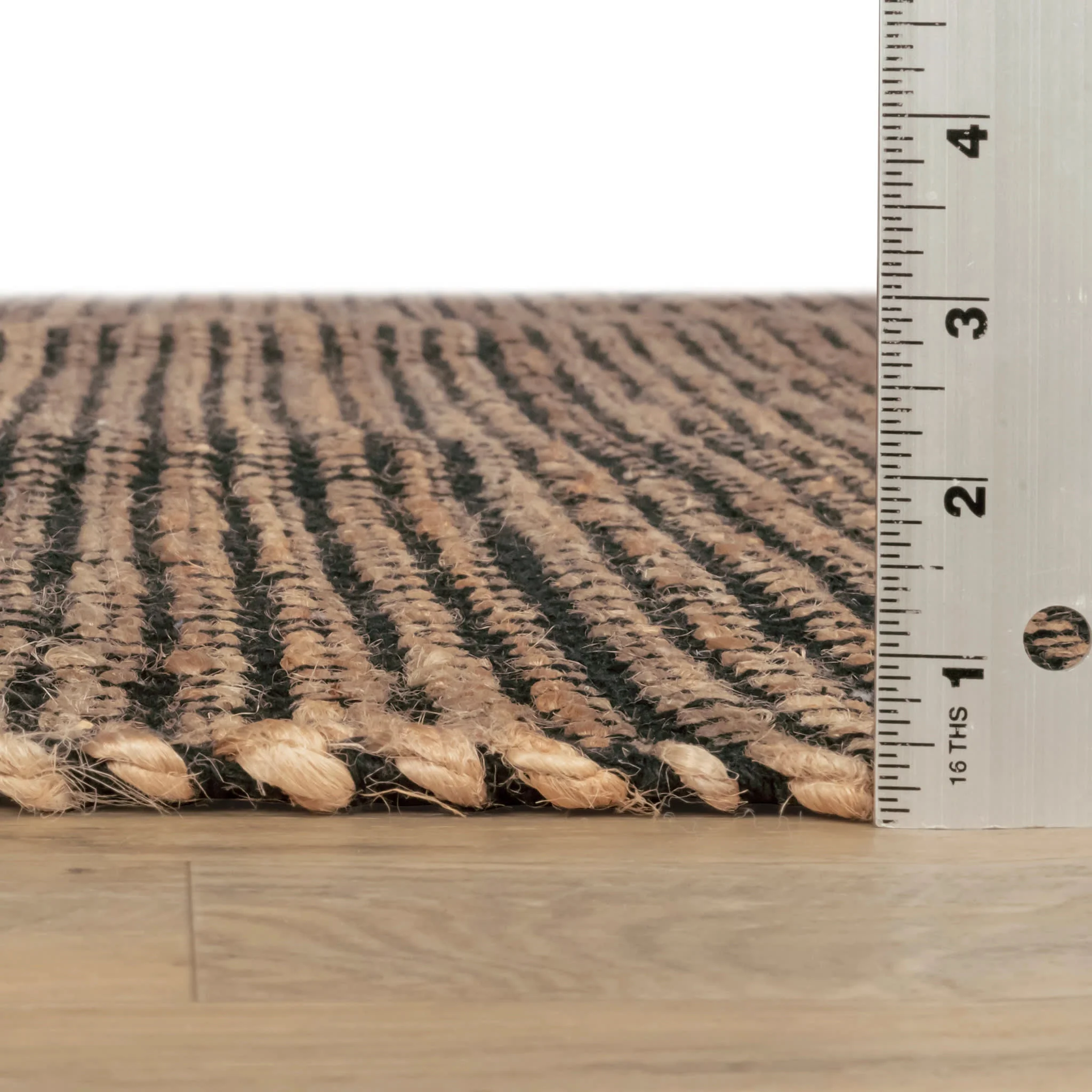 Gravel Handwoven Jute Rug | Black/Natural - Image 3