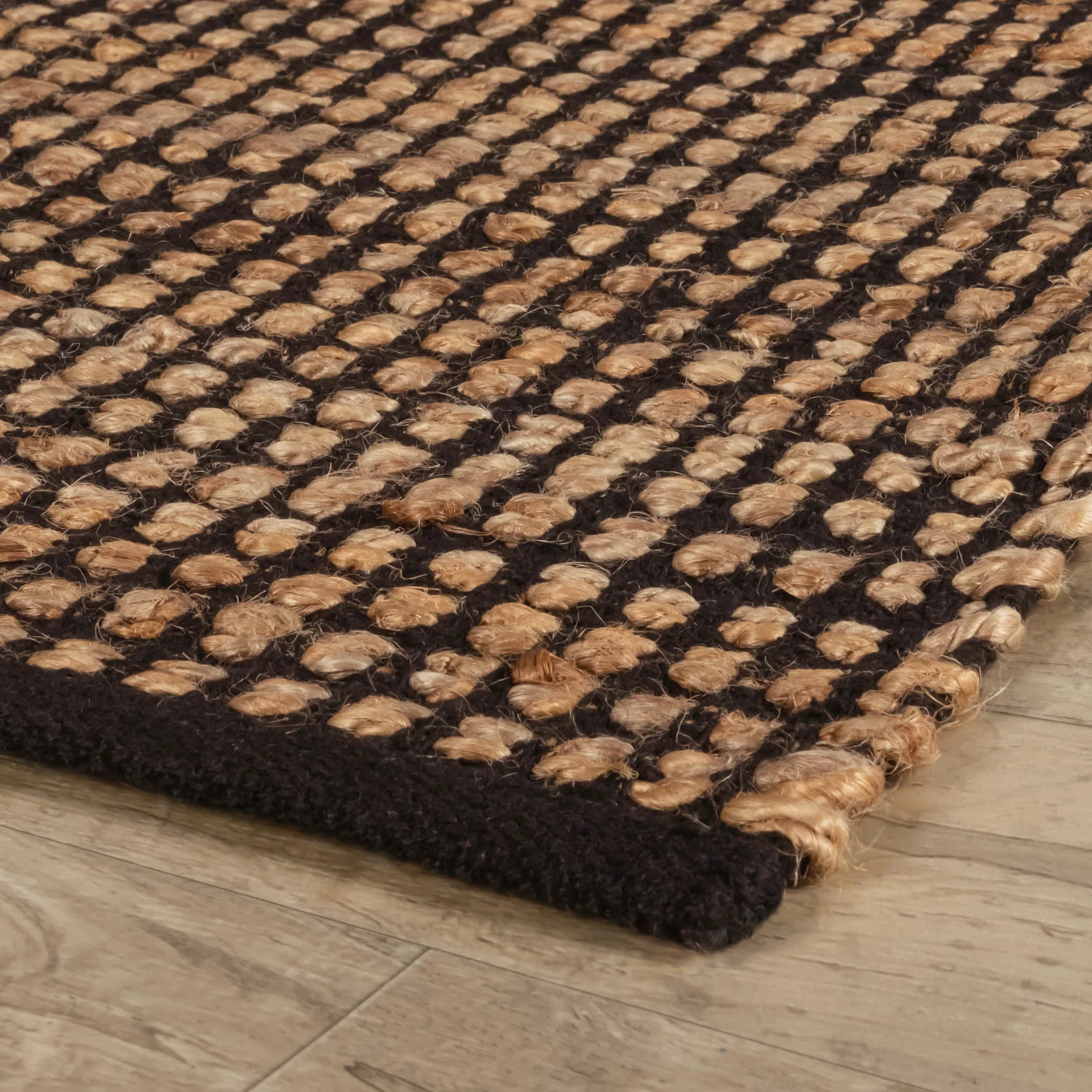 Gravel Handwoven Jute Rug | Black/Natural - Image 4