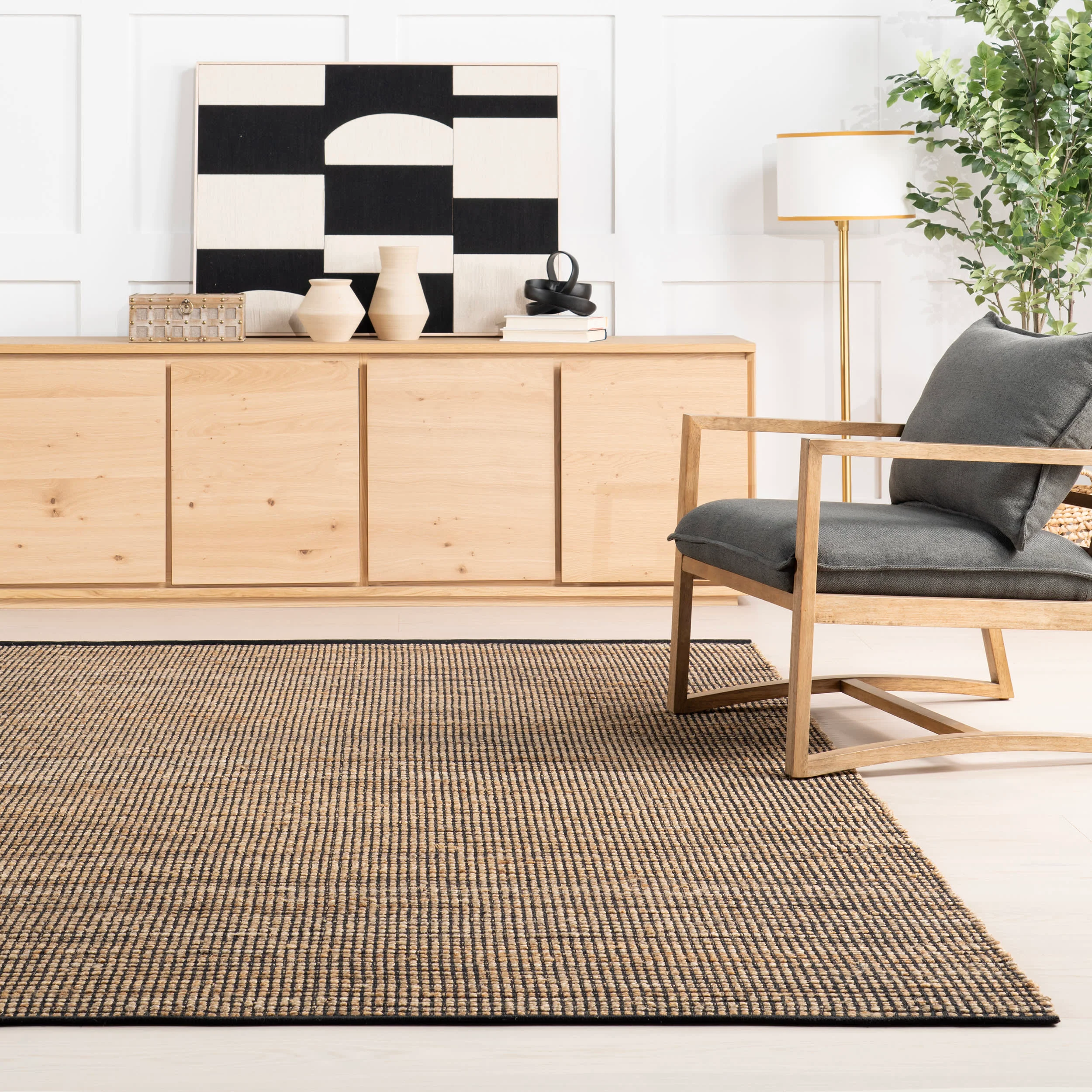 Gravel Handwoven Jute Rug | Black - Image 4