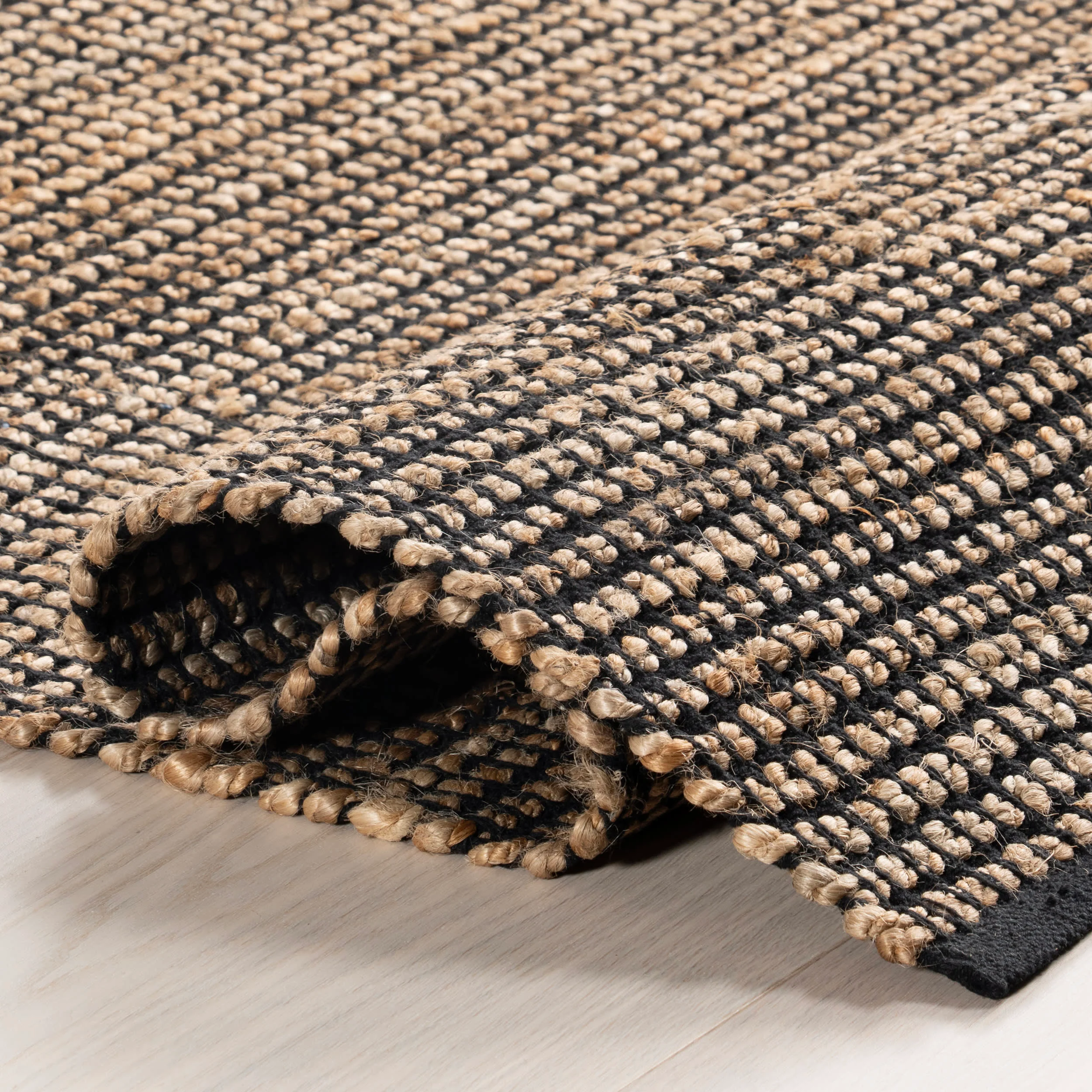 Gravel Handwoven Jute Rug | Black - Image 8