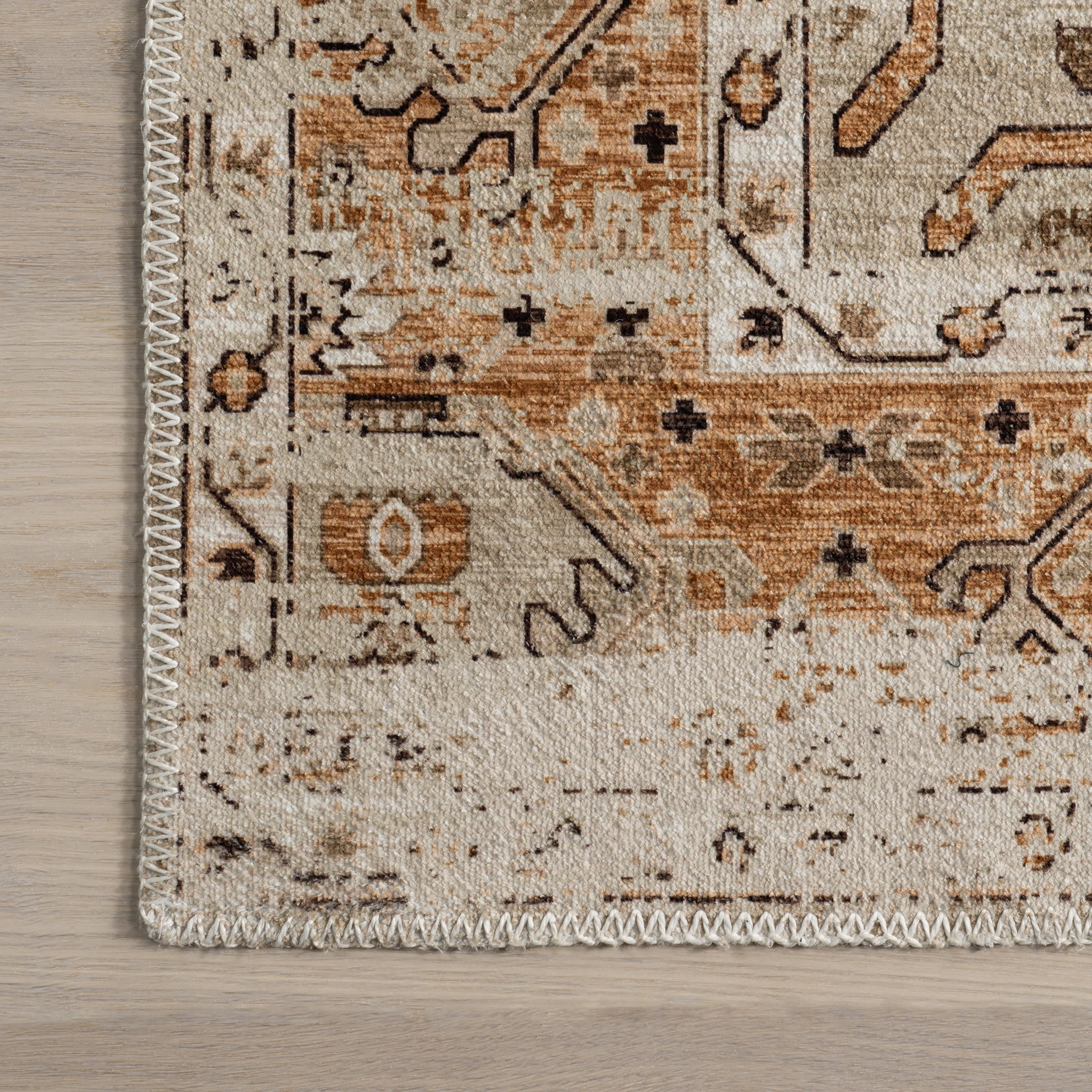 Grazia Fading Medallion Washable Rug | Beige - Image 3