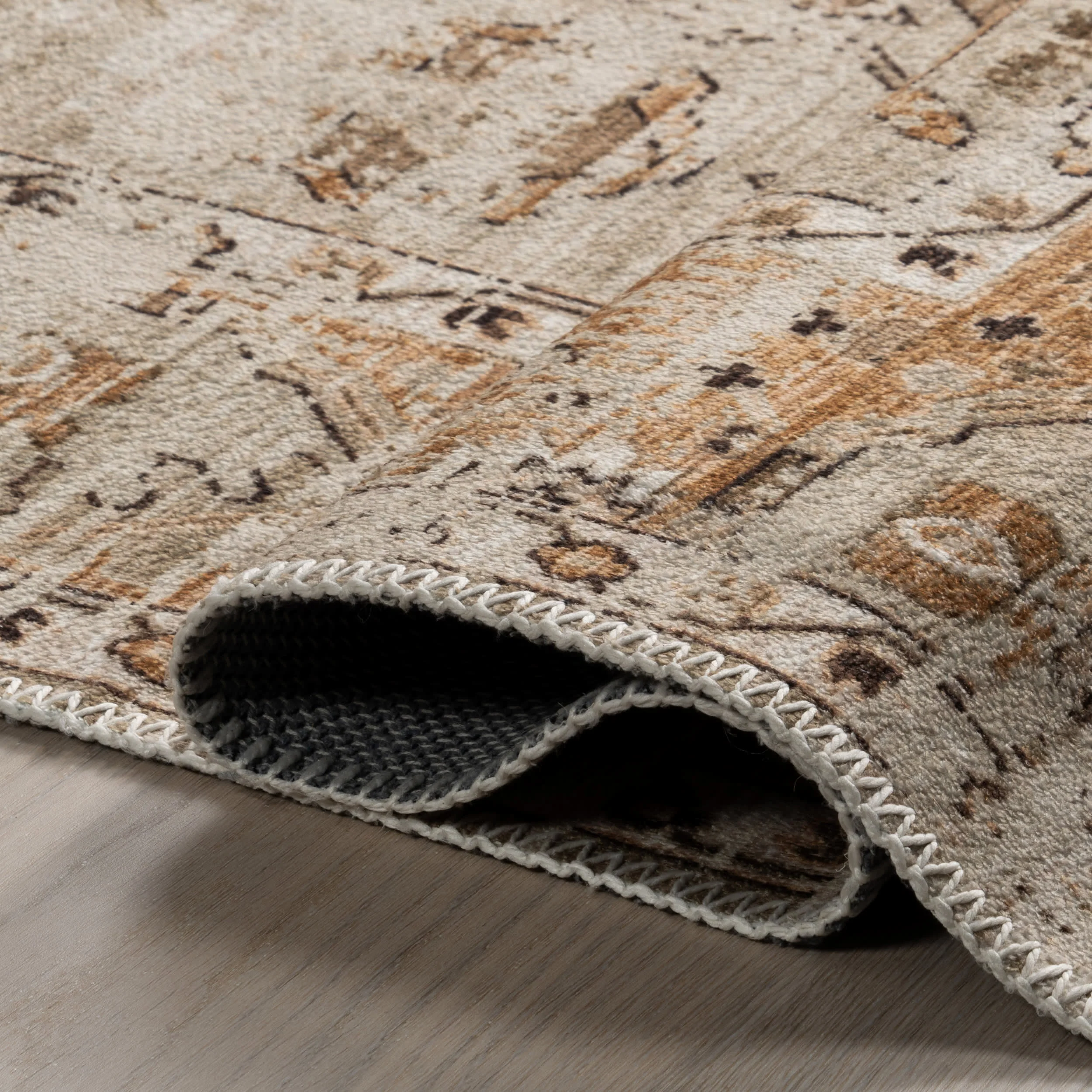 Grazia Fading Medallion Washable Rug | Beige - Image 8