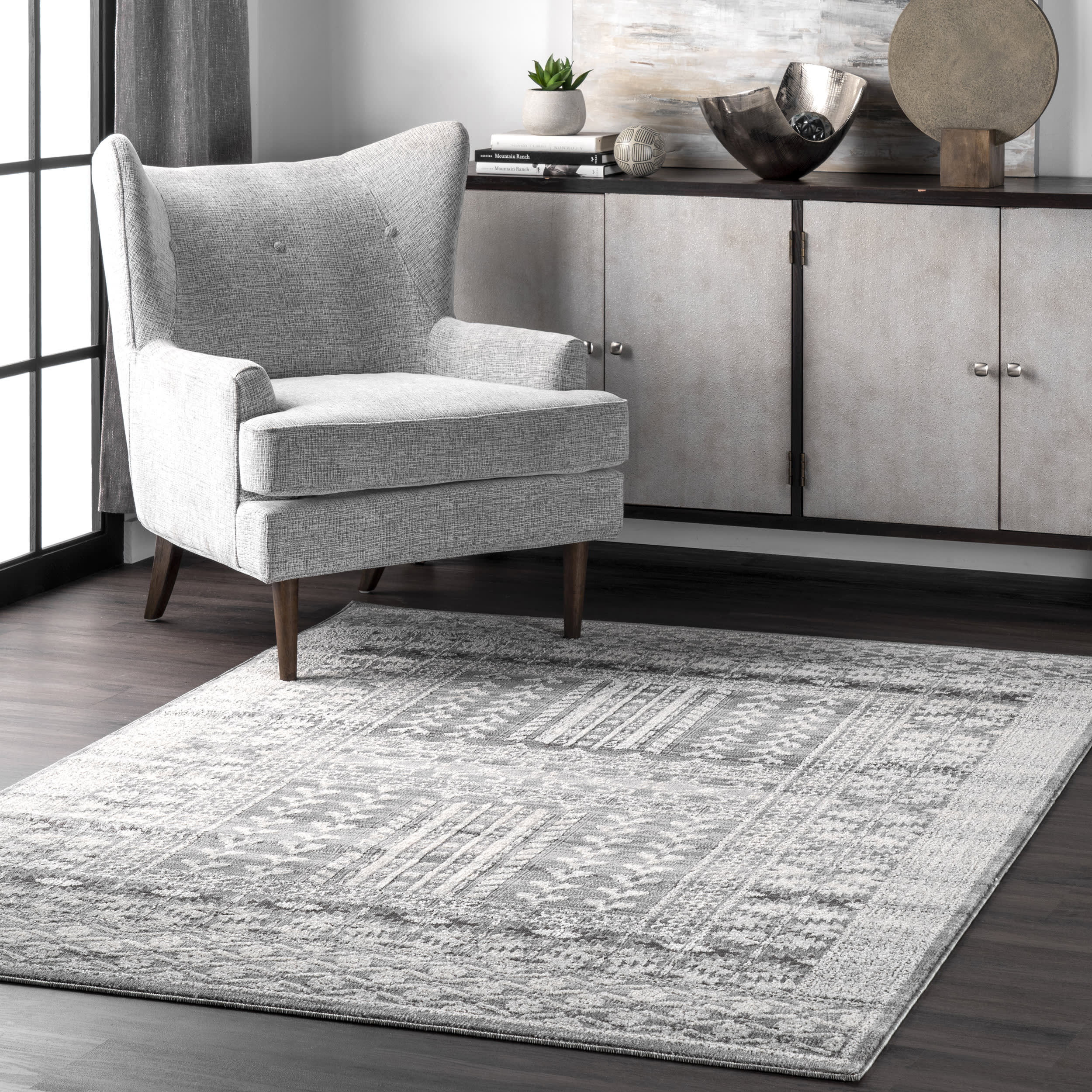 Grecian Frieze Rug | Grey - Image 2
