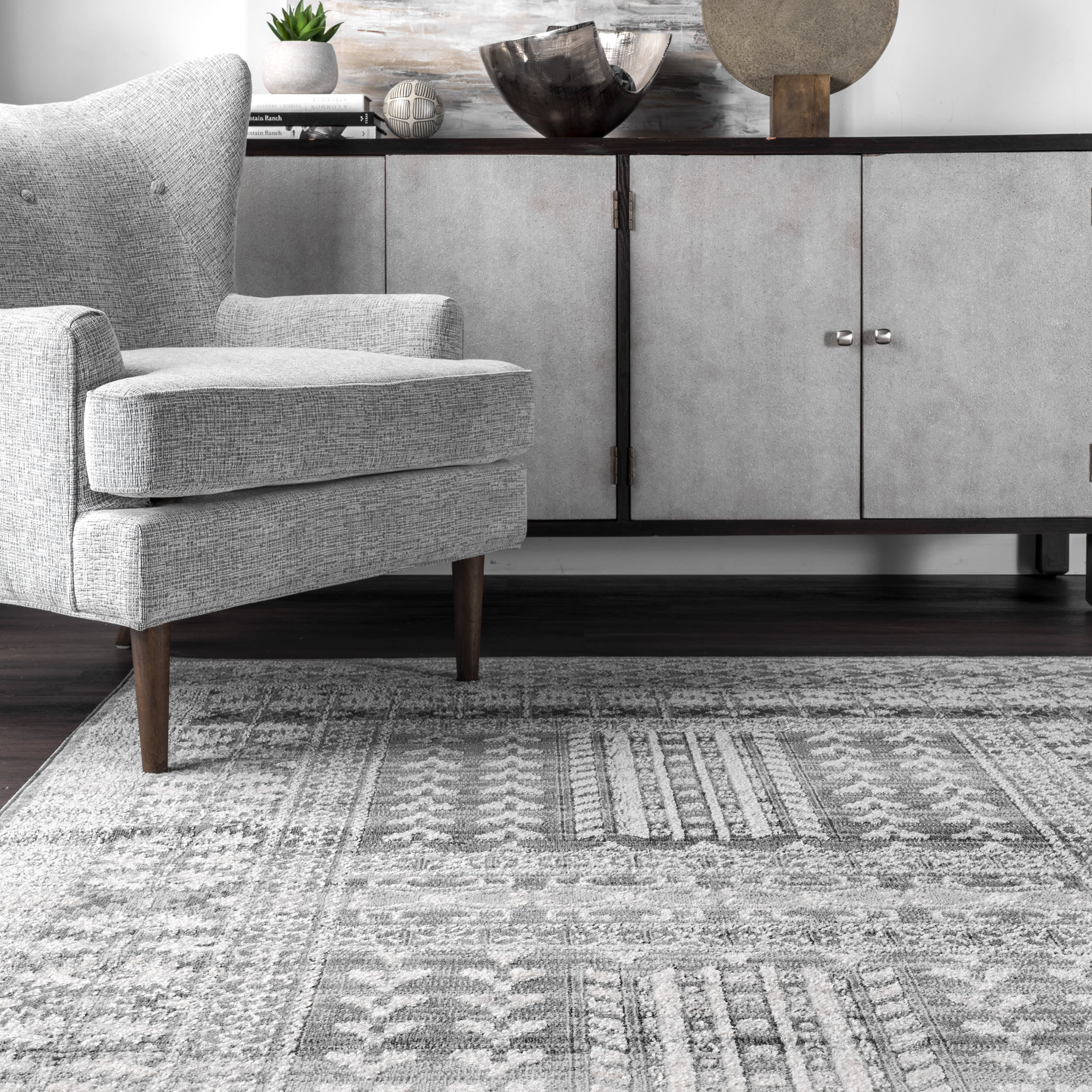 Grecian Frieze Rug | Grey - Image 4