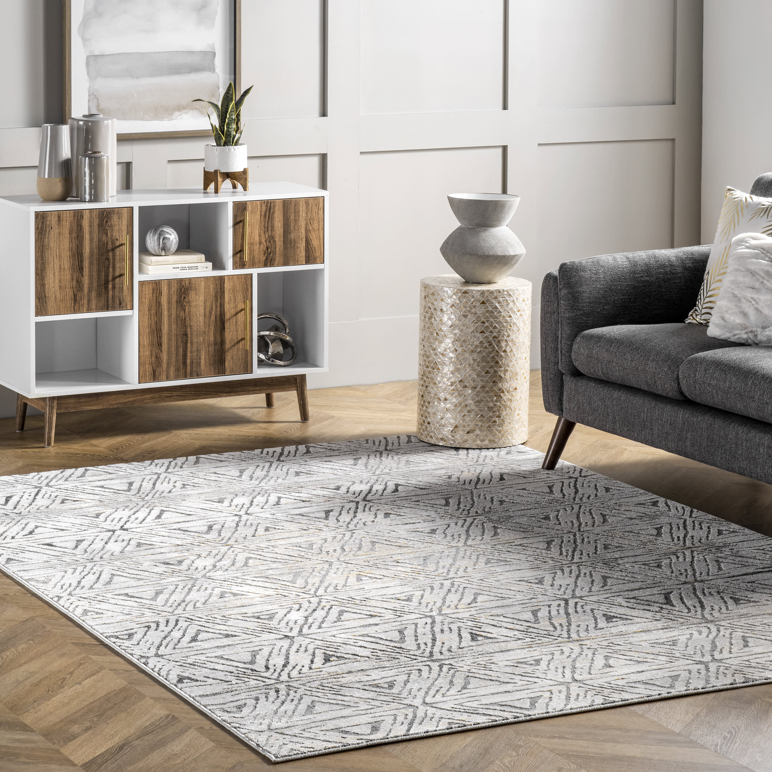 Grecian Stripes Rug | Grey - Image 2