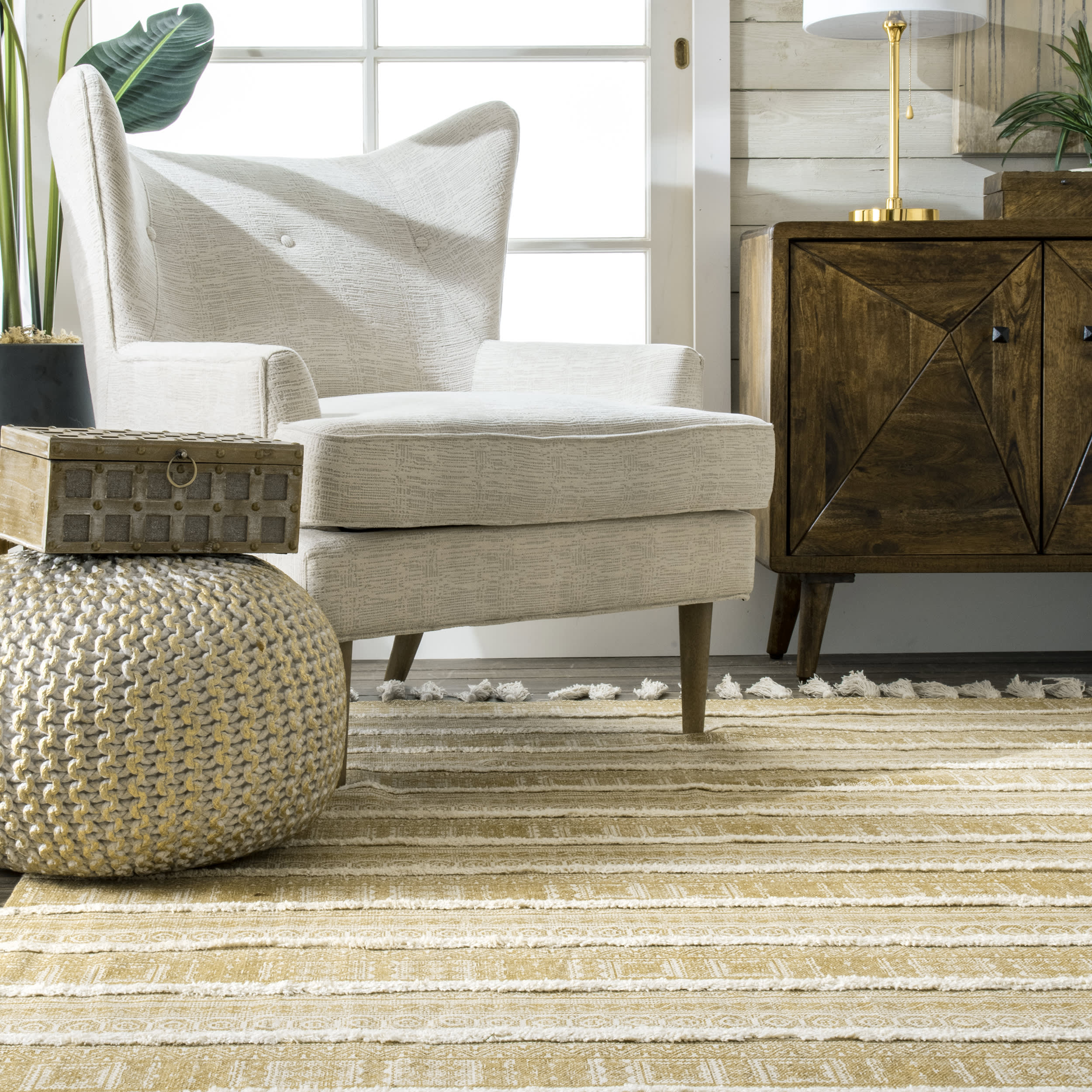 Greek Frieze Stripes Rug | Beige - Image 4