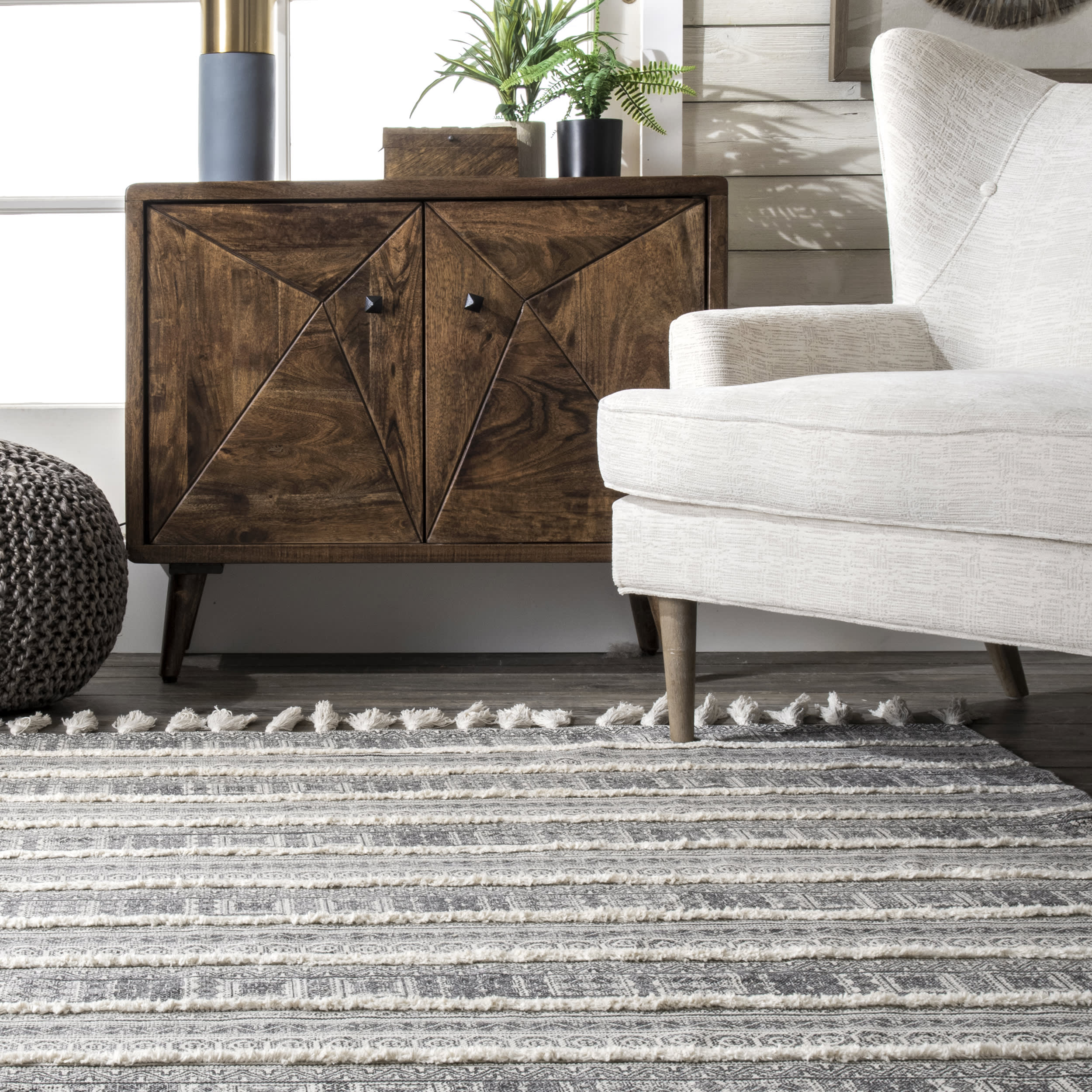Greek Frieze Stripes Rug | Grey - Image 4
