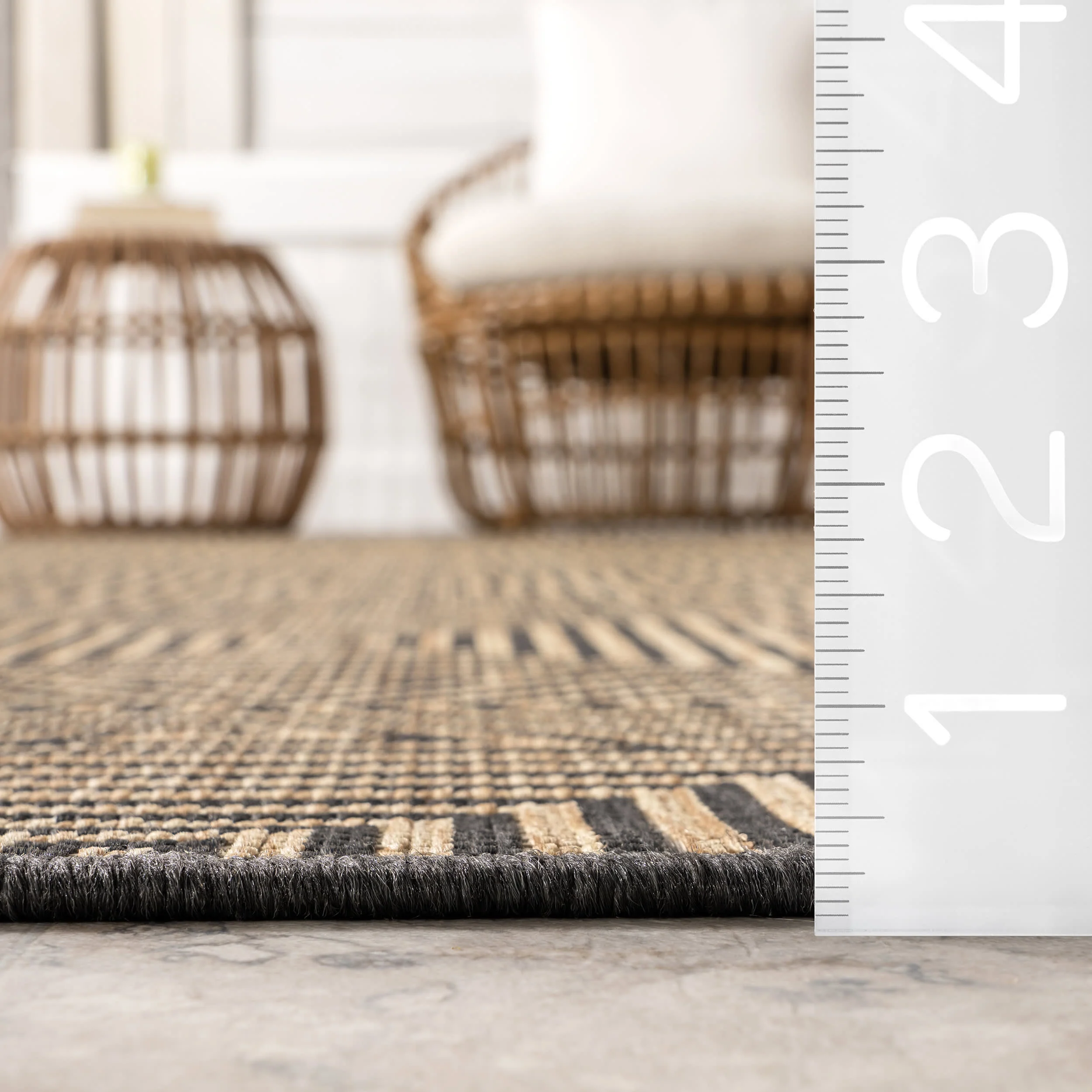 Greek Tiles Indoor/Outdoor Rug | Charcoal - Image 5