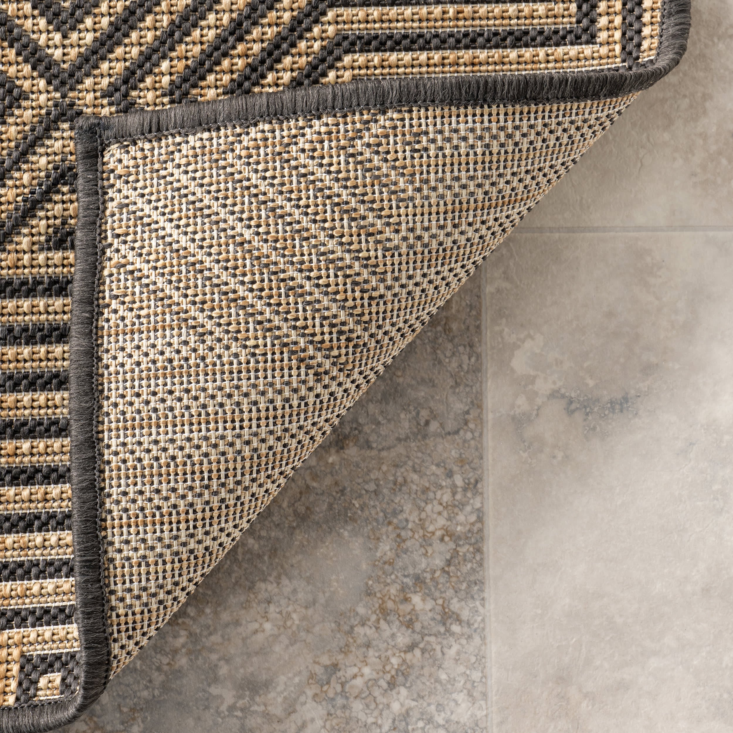 Greek Tiles Indoor/Outdoor Rug | Charcoal - Image 6