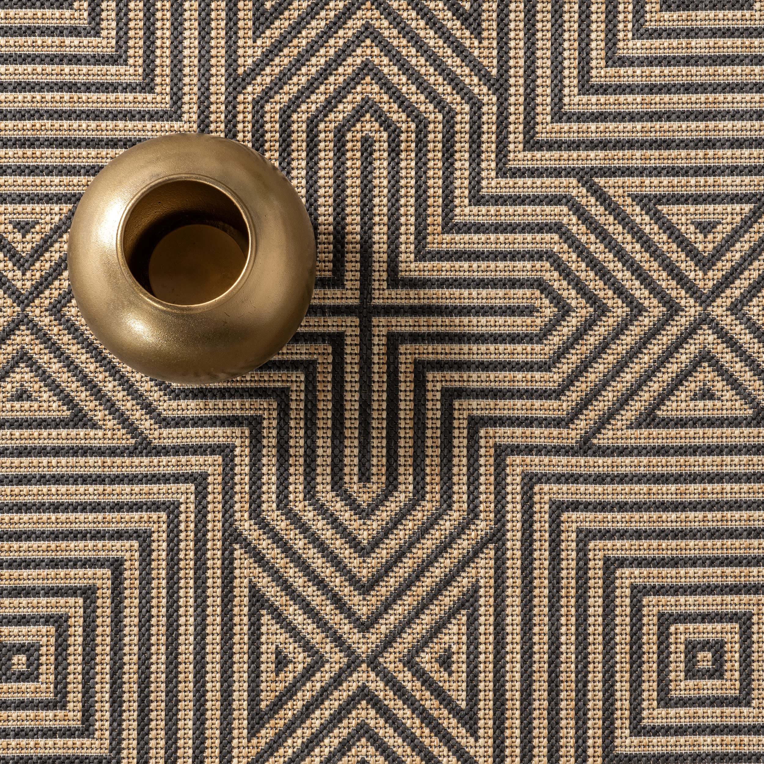 Greek Tiles Indoor/Outdoor Rug | Charcoal - Image 7