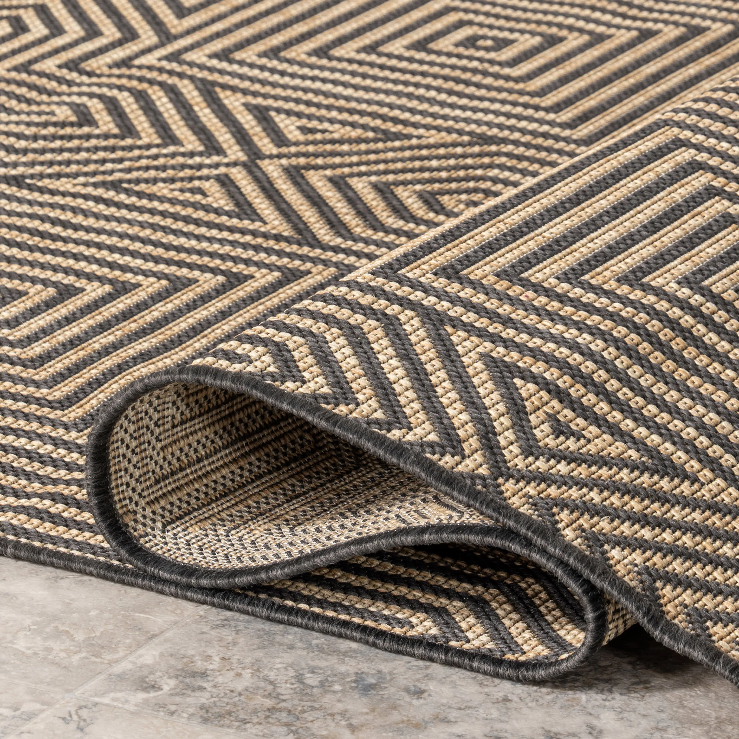 Greek Tiles Indoor/Outdoor Rug | Charcoal - Image 8