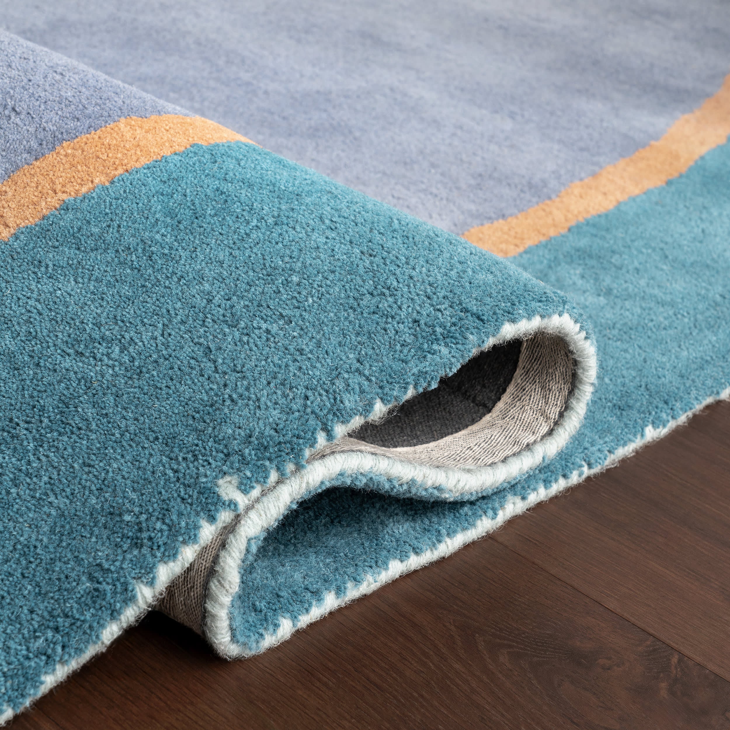 Greenwich Abstract Wool Rug | Blue Multicolor - Image 9