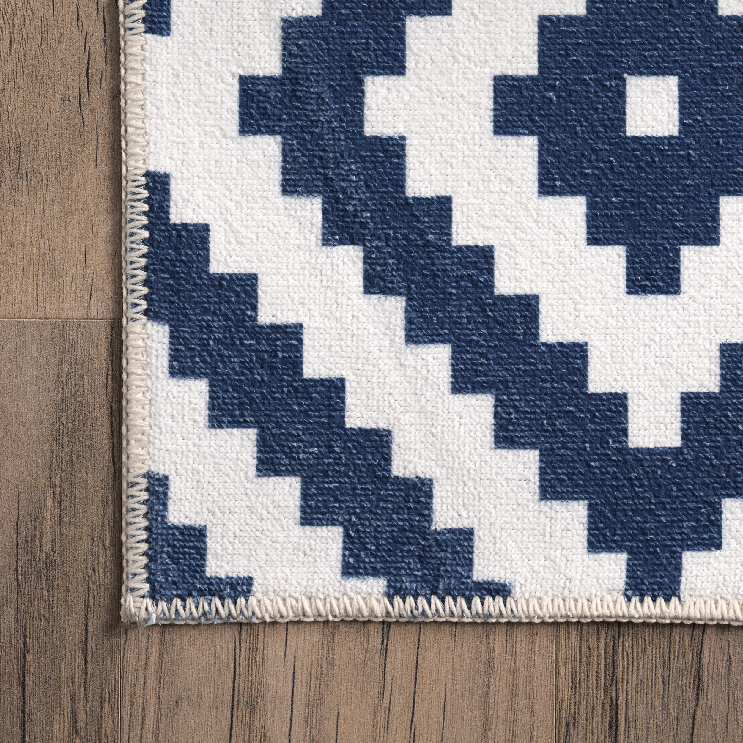 Greta Scandinavia Diamond Washable Rug | Blue - Image 3