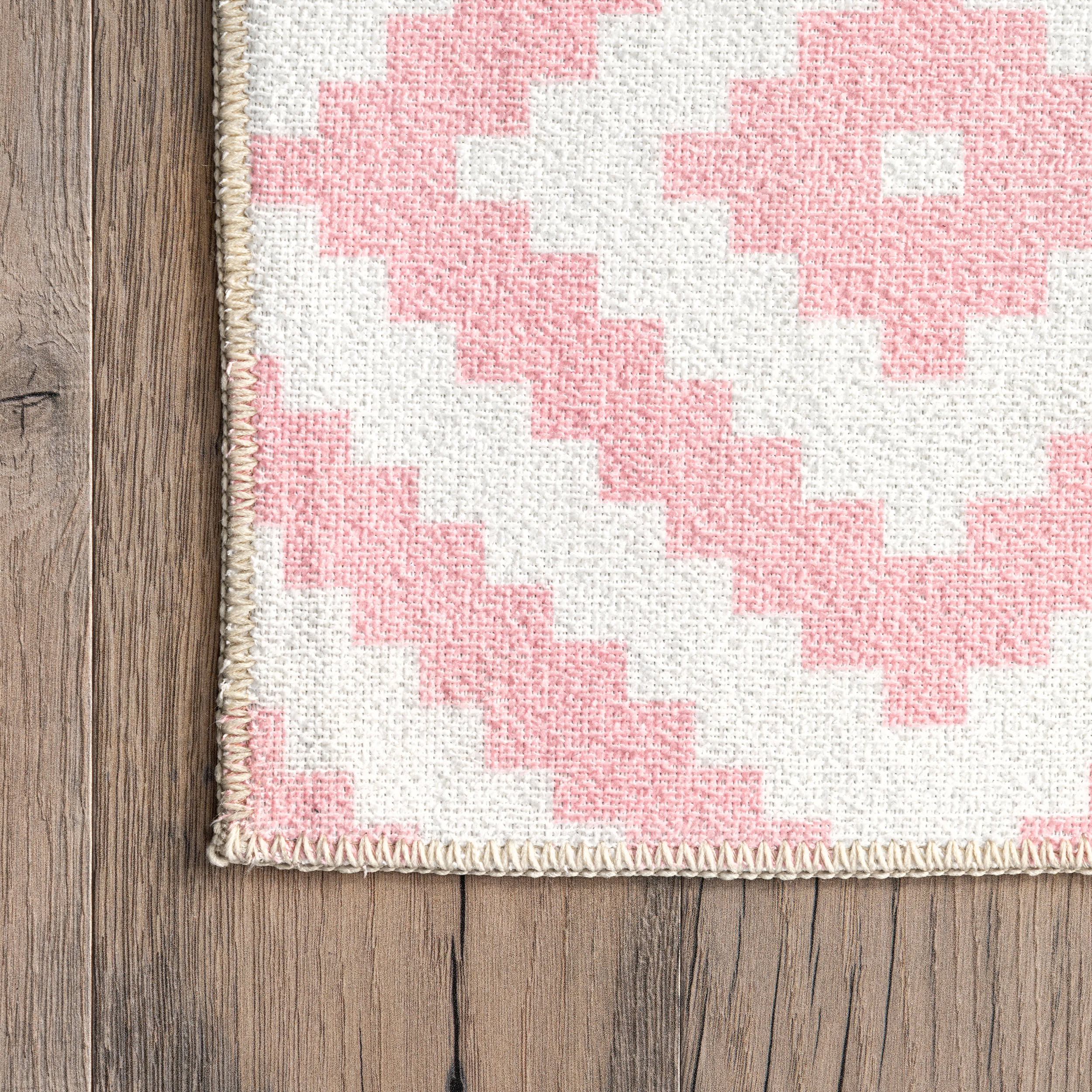 Greta Scandinavia Diamond Washable Rug | Pink - Image 3