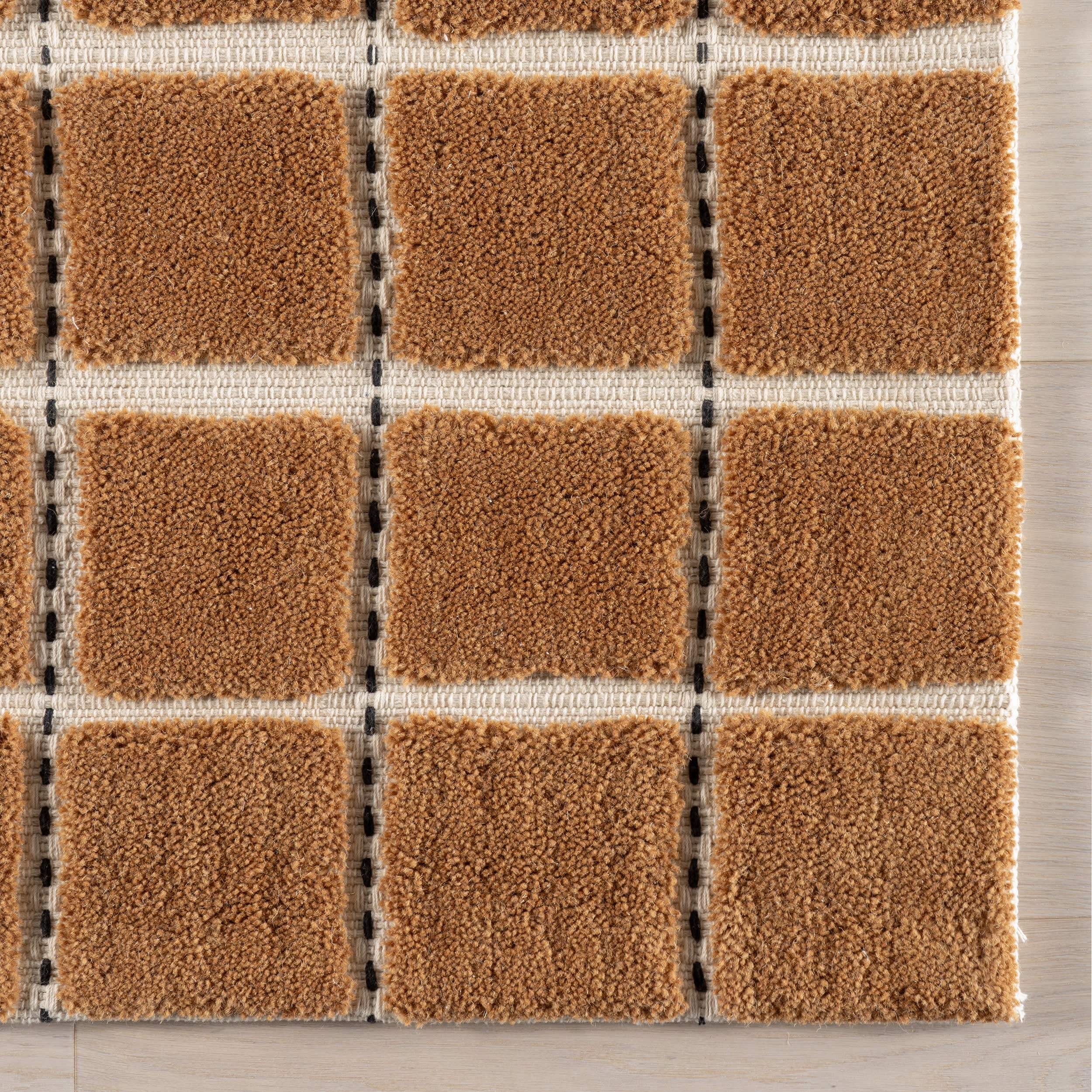 Gretchen Checked Wool Rug | Rust - Image 4