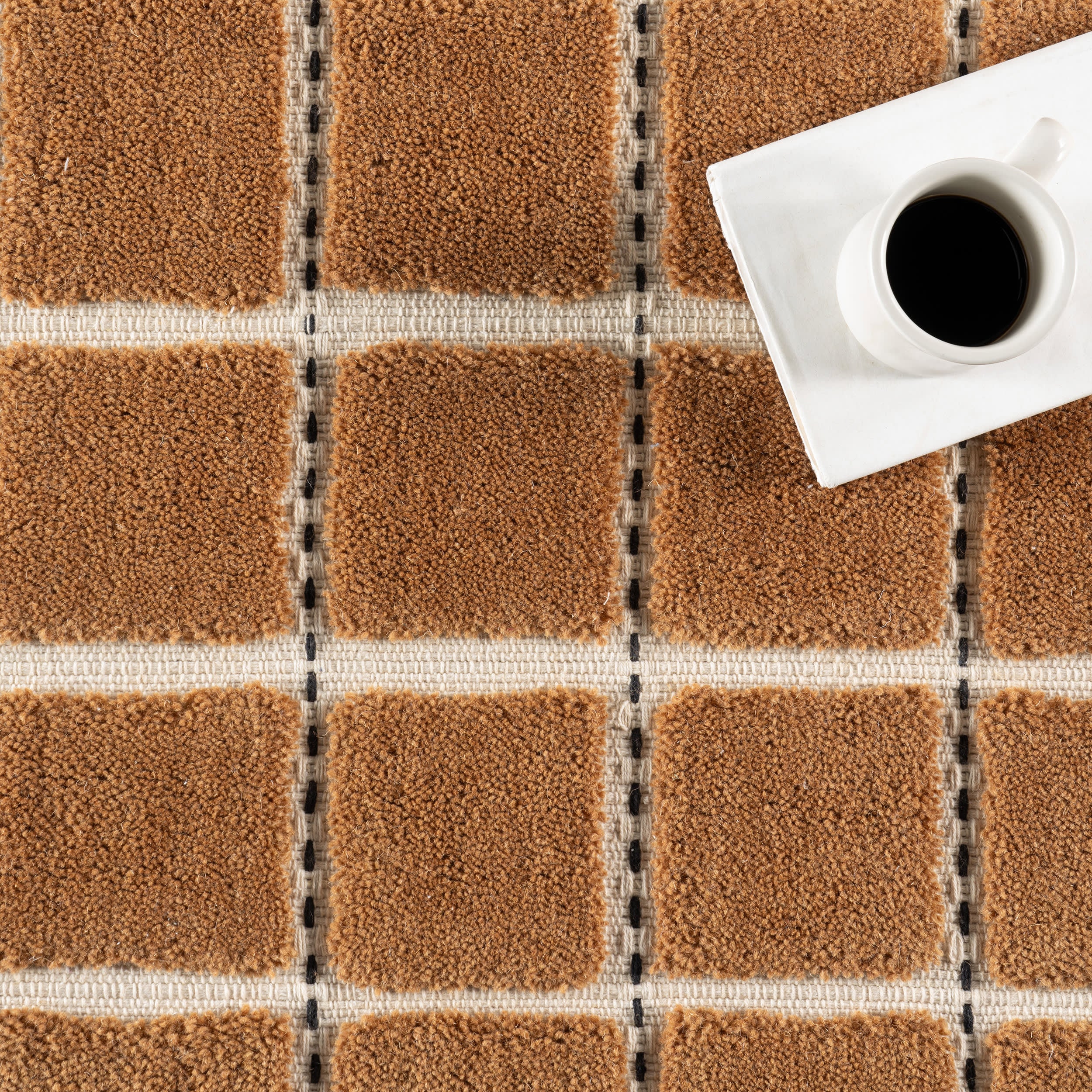 Gretchen Checked Wool Rug | Rust - Image 7