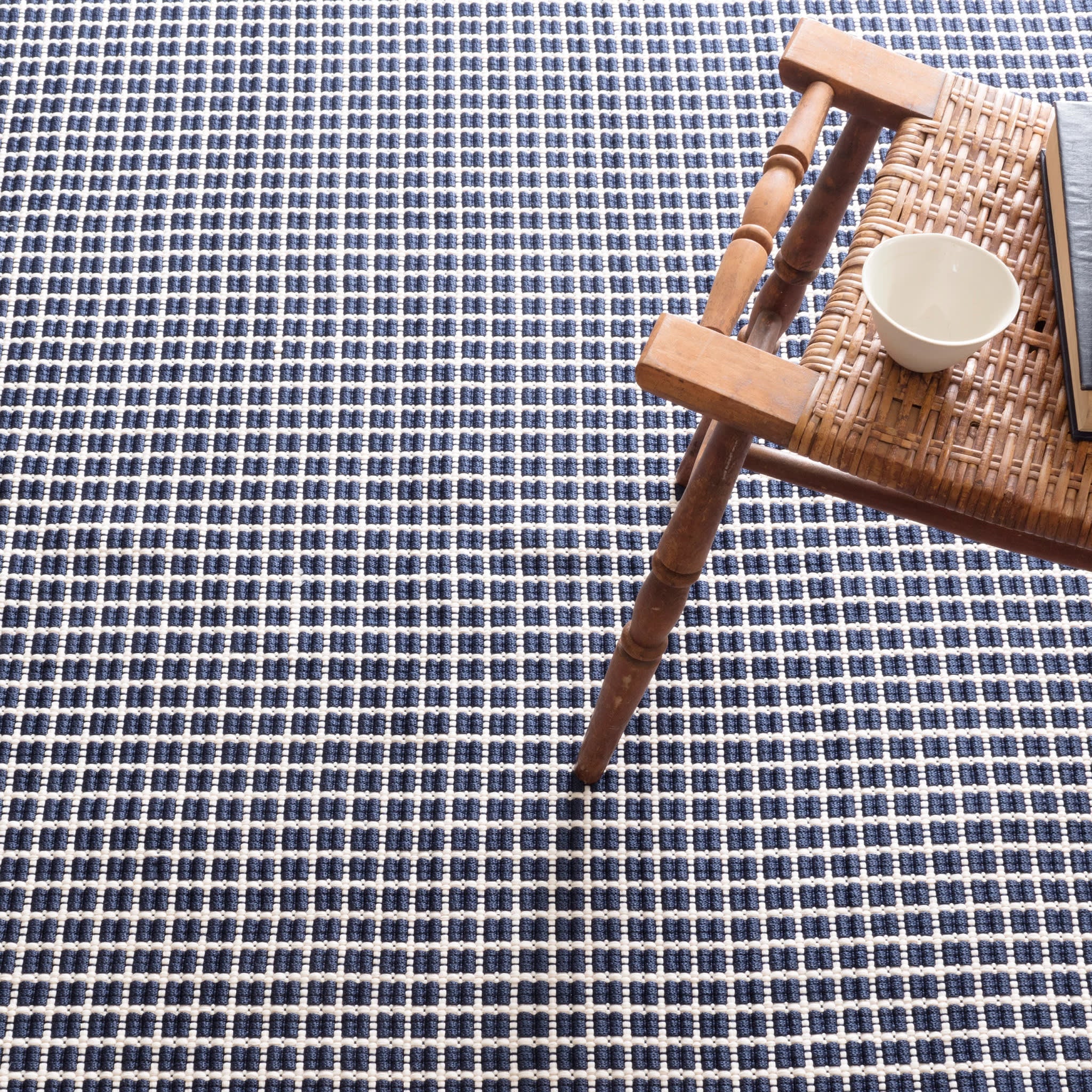 Gridiron Handwoven Indoor/Outdoor Rug | Navy - Image 2