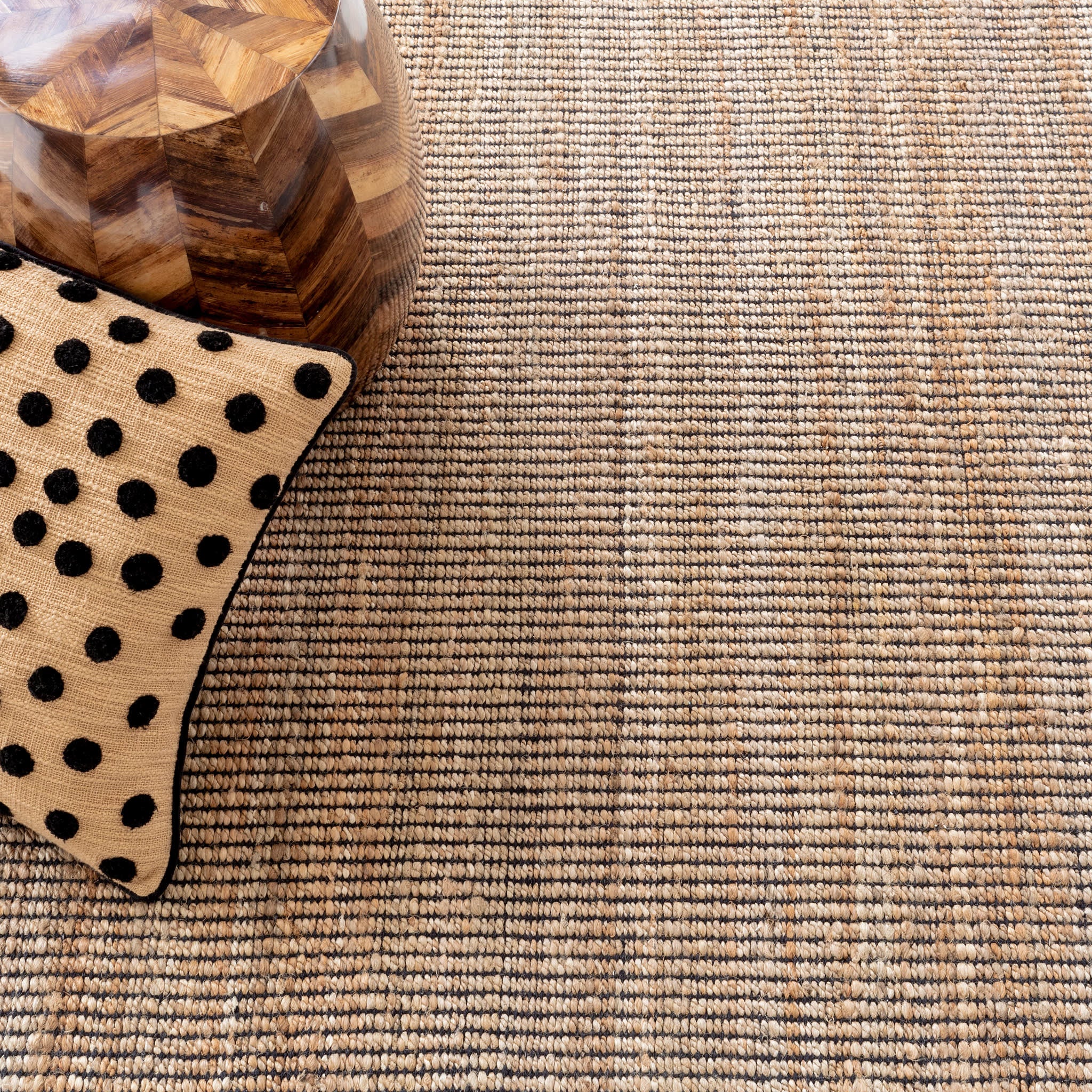 Gridwork Handwoven Jute Rug | Black - Image 3