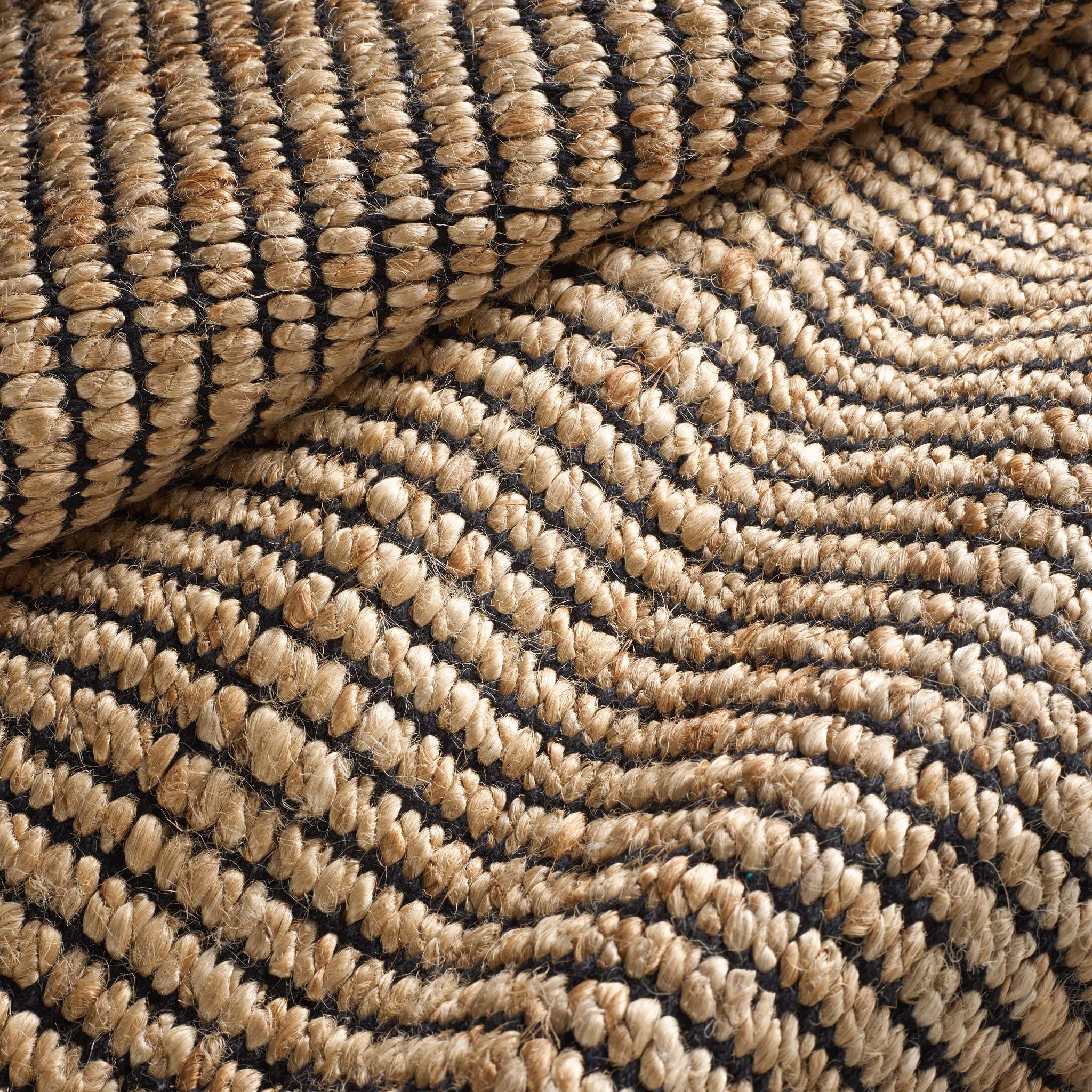 Gridwork Handwoven Jute Rug | Black - Image 4