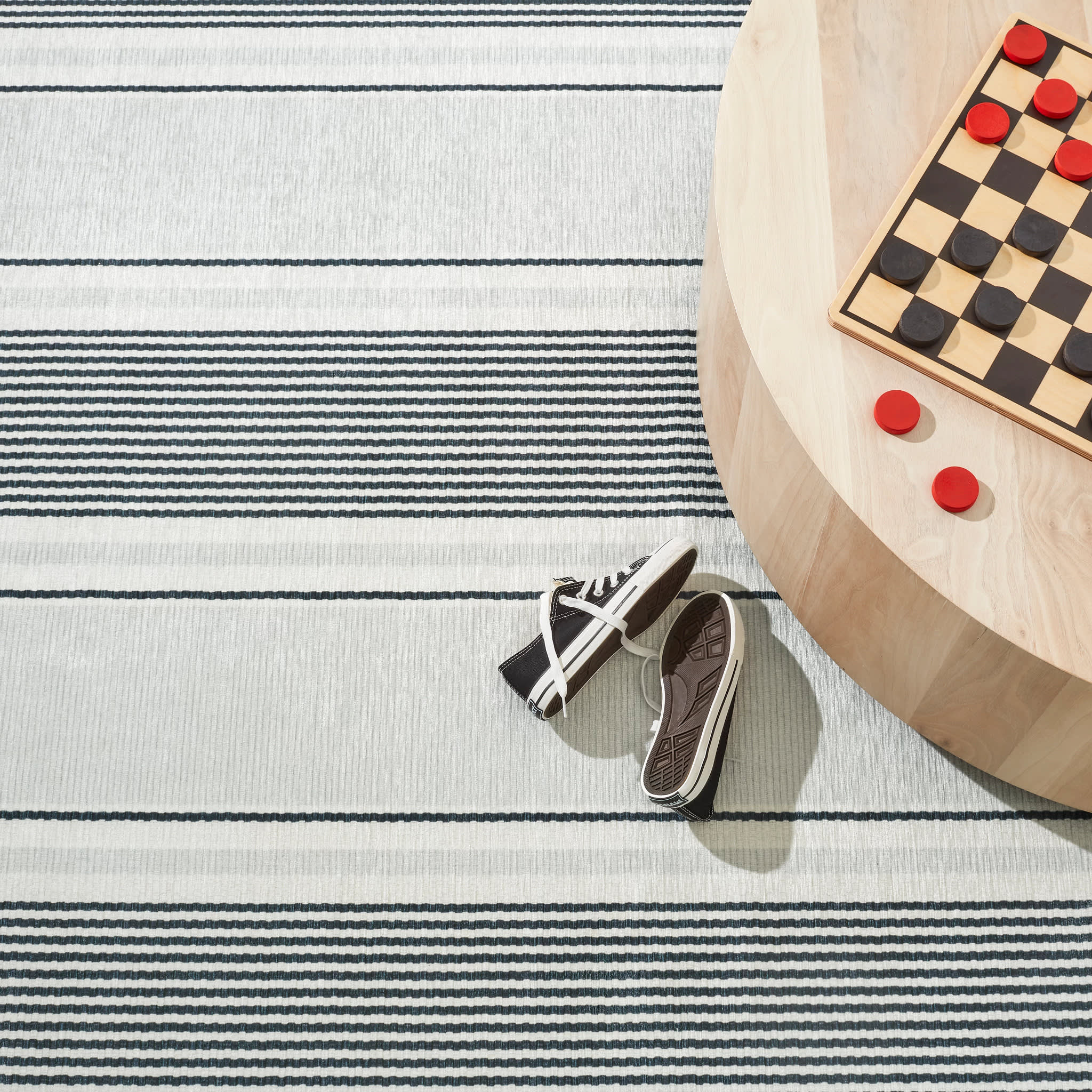 Gunner Stripe Machine Washable Rug | Grey - Image 3