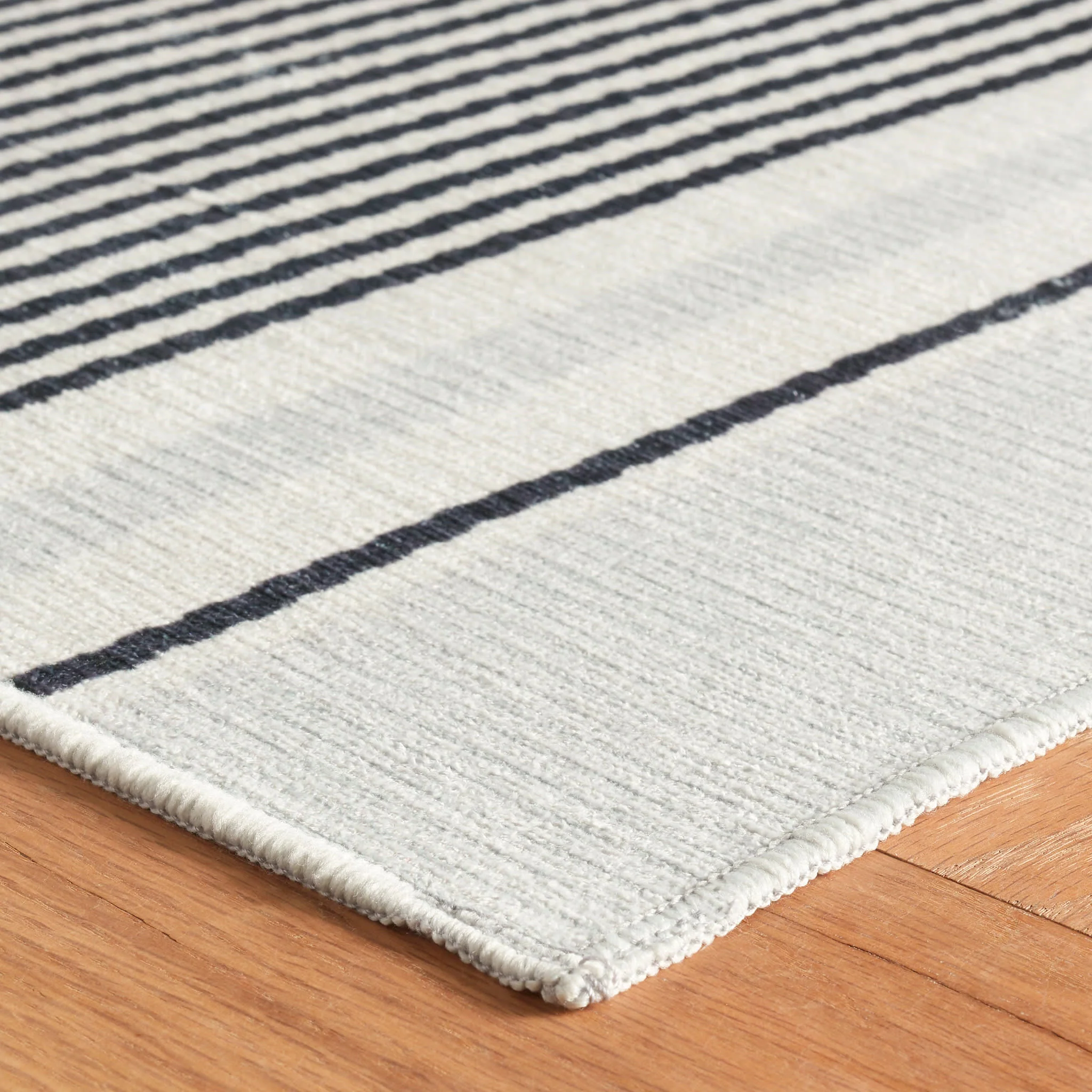 Gunner Stripe Machine Washable Rug | Grey - Image 5