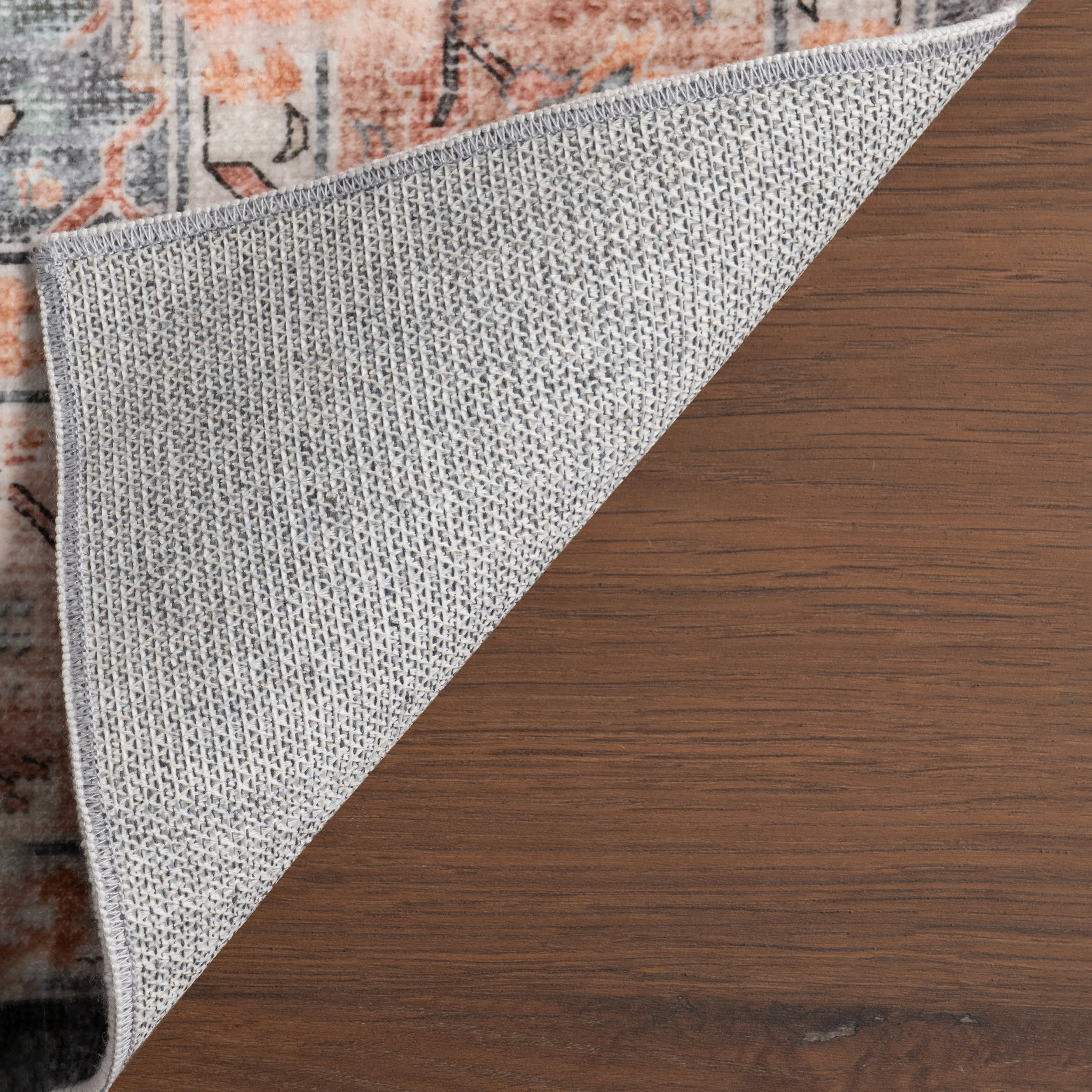 Hadlee Medallion Washable Rug | Peach - Image 7