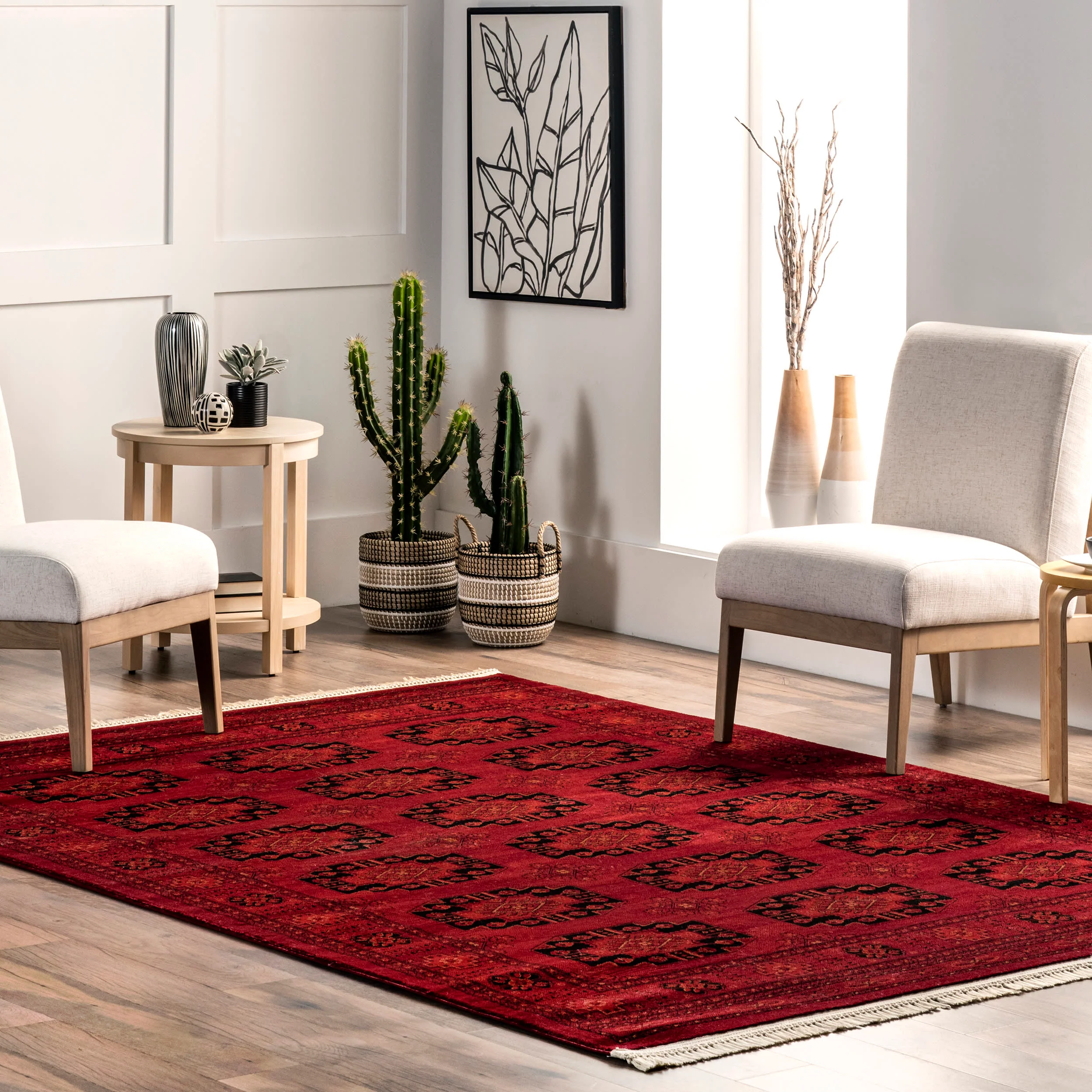 Hailey Persian Trellis Rug | Red - Image 2