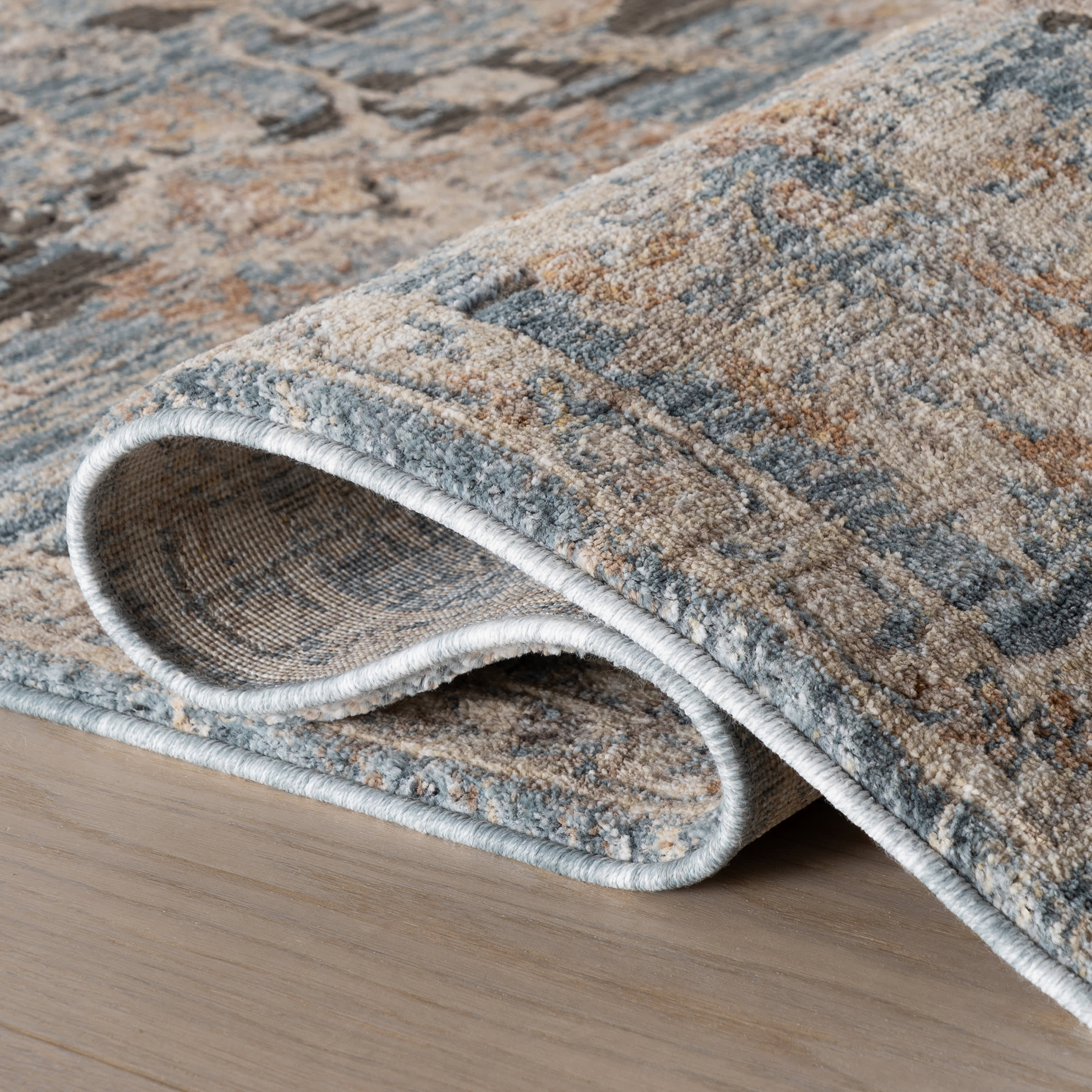 Halima Traditional Vintage Floral Rug | Blue - Image 11