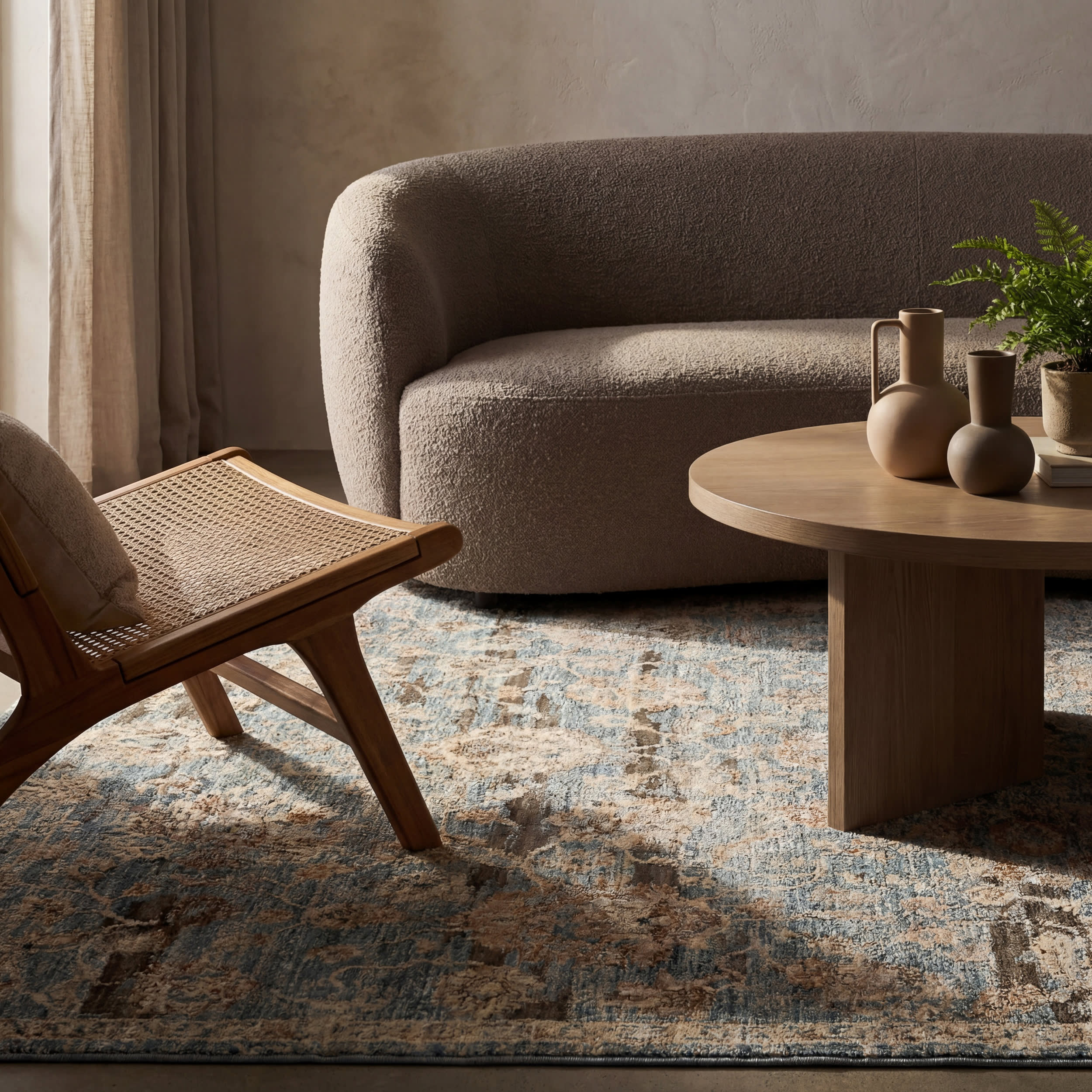 Halima Traditional Vintage Floral Rug | Blue - Image 5