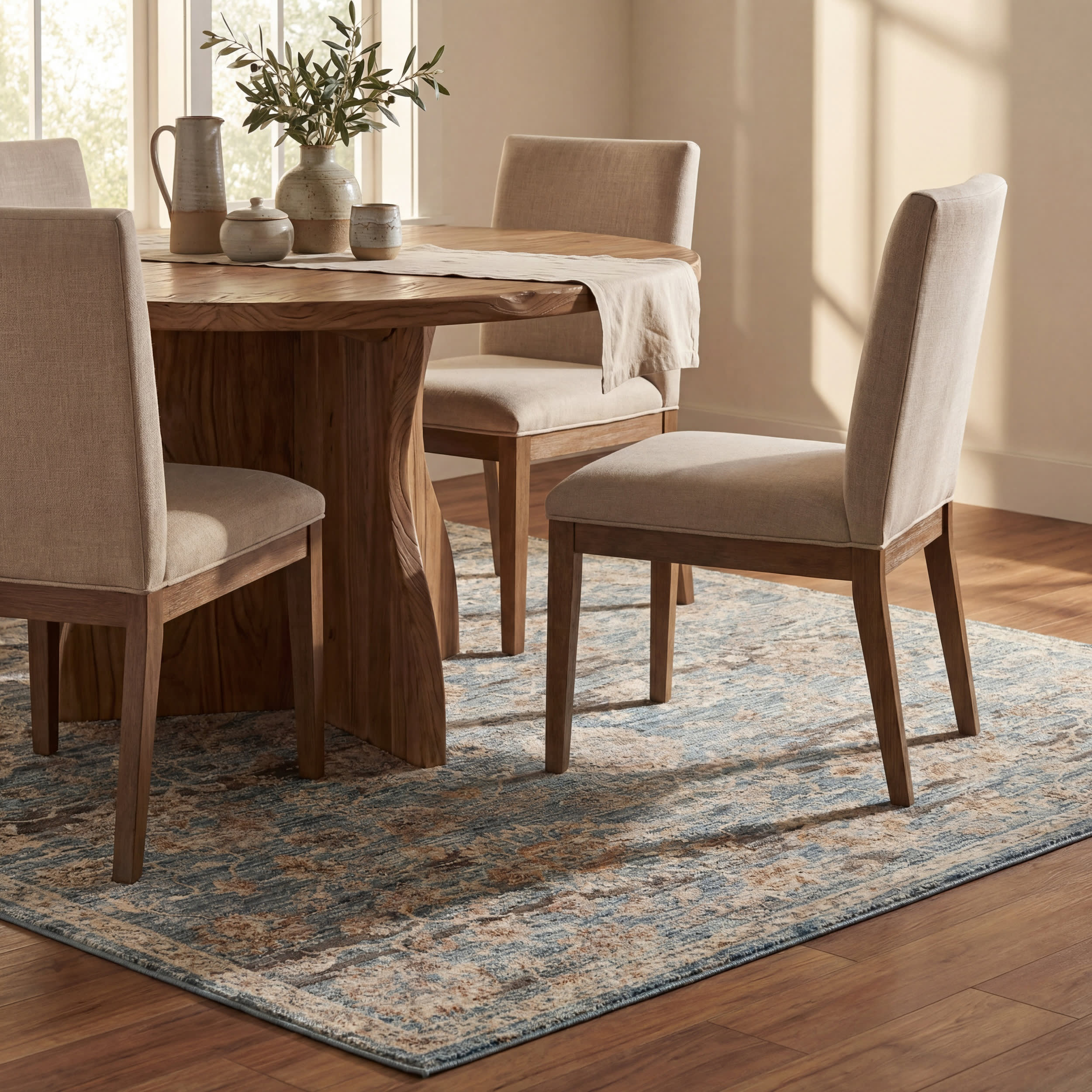 Halima Traditional Vintage Floral Rug | Blue - Image 7