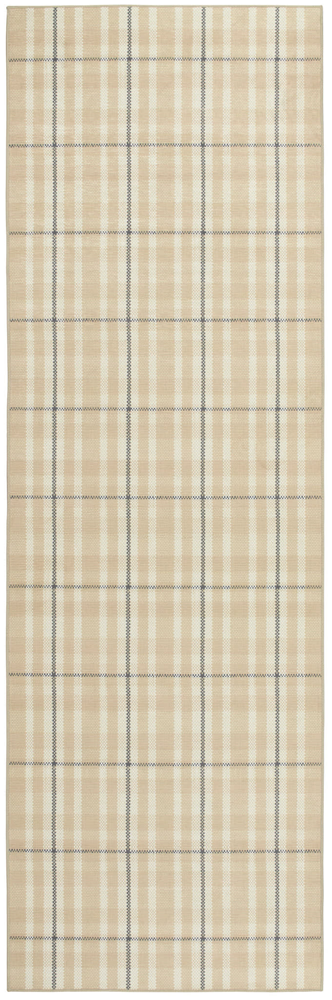 Hallie Plaid Machine Washable Rug | Khaki - Image 2