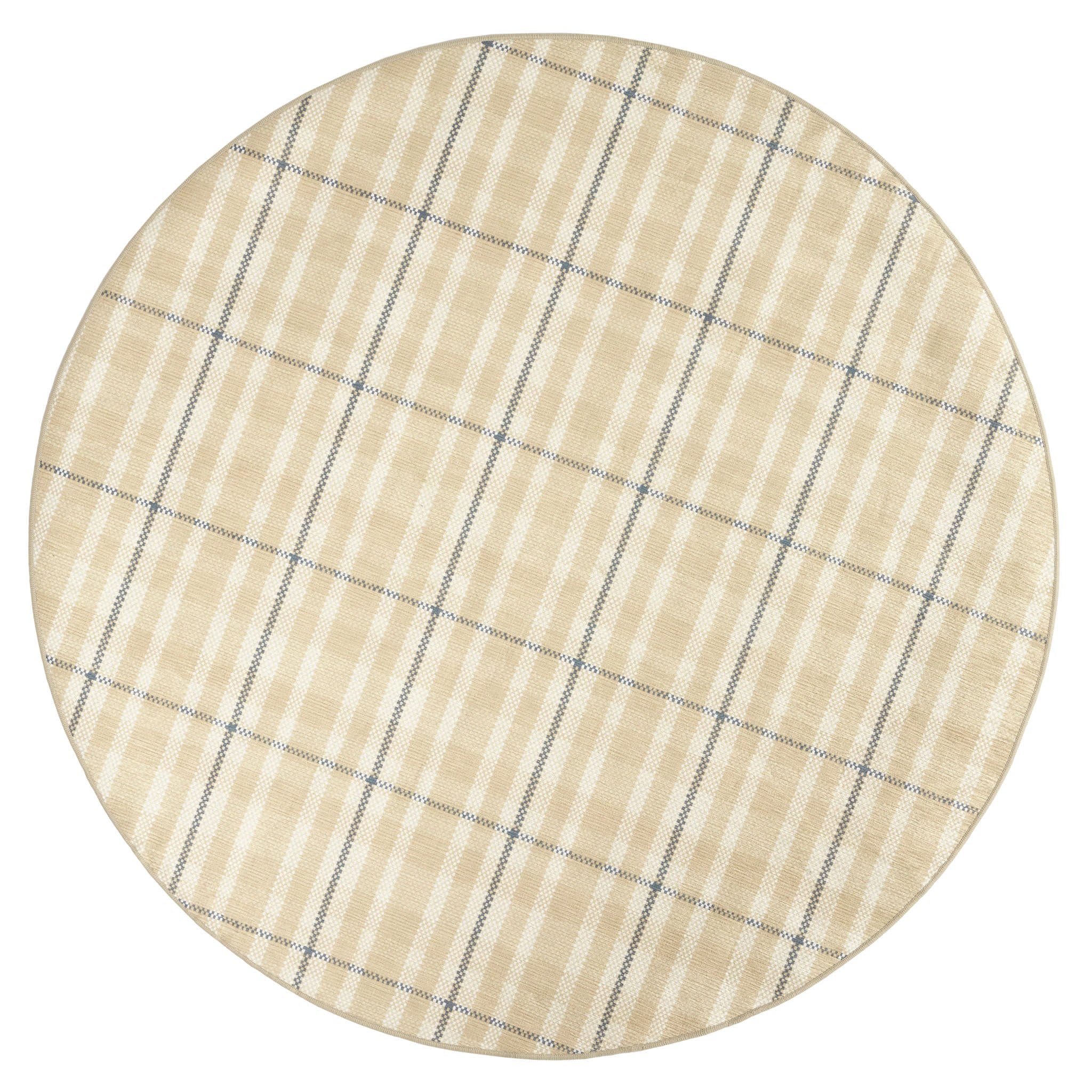 Hallie Plaid Machine Washable Rug | Khaki - Image 3