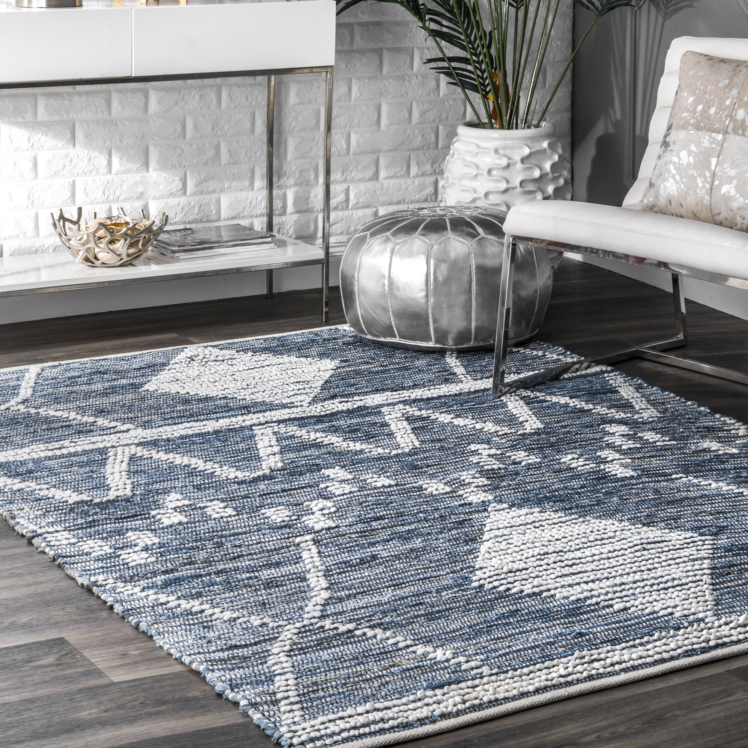 Handwoven Denim Rug | Blue - Image 2
