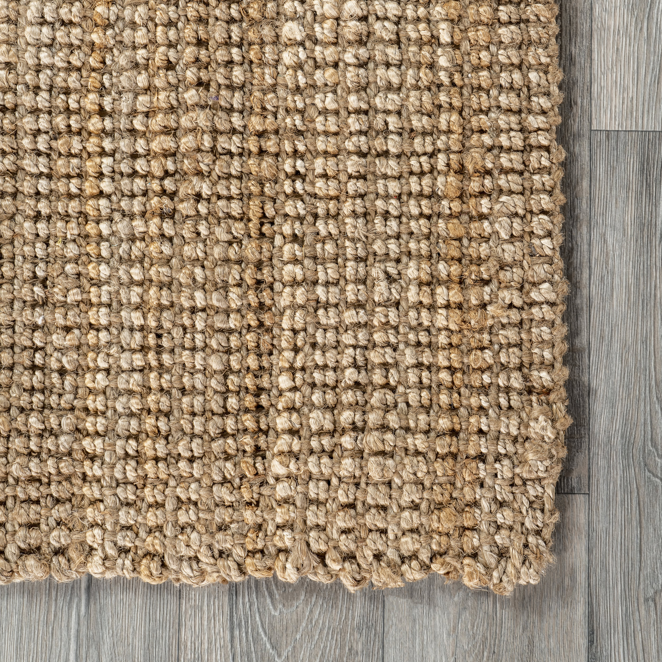 Handwoven Jute Ribbed Solid Rug | Natural - Image 3