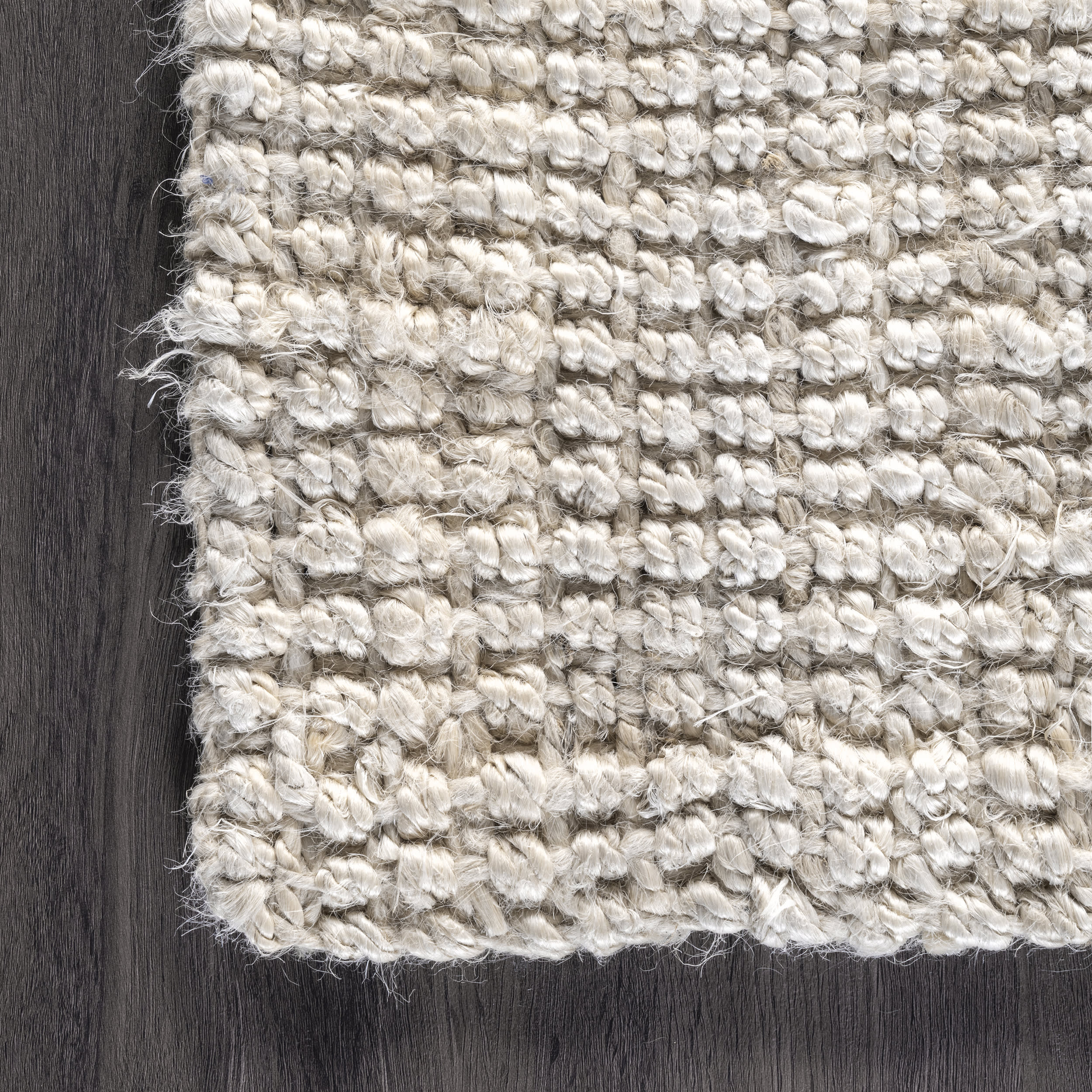 Handwoven Jute Ribbed Solid Rug | Off White - Image 3
