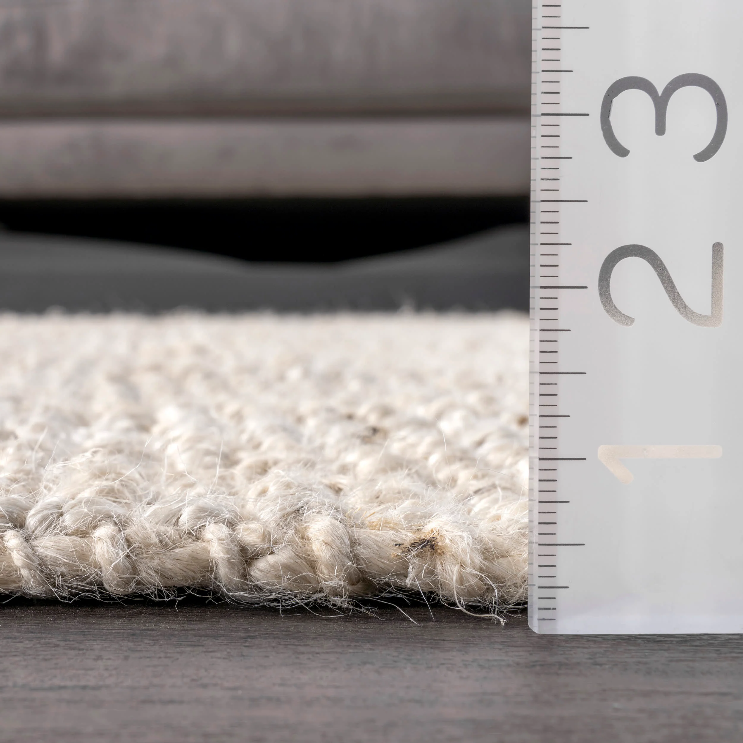Handwoven Jute Ribbed Solid Rug | Off White - Image 4