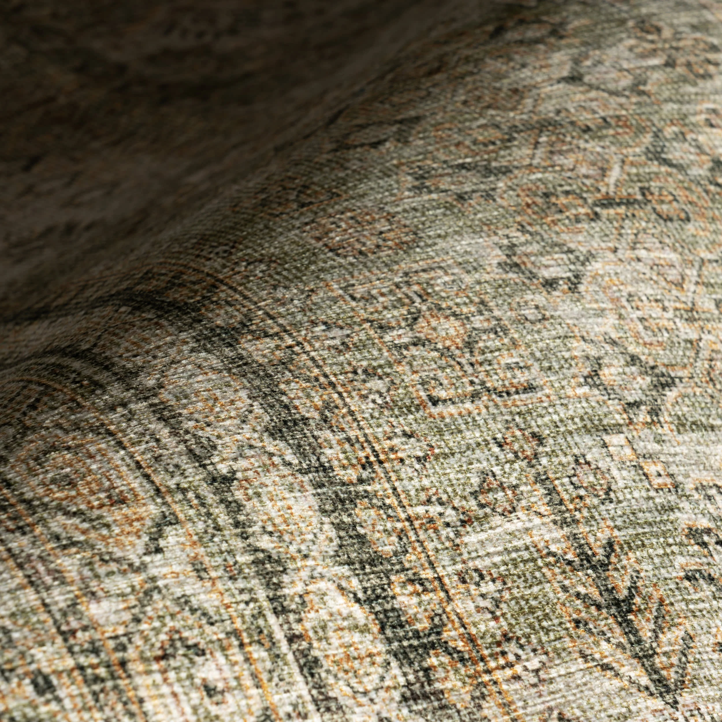 Hanesey Meallion Traditional Washable Rug | Beige - Image 3
