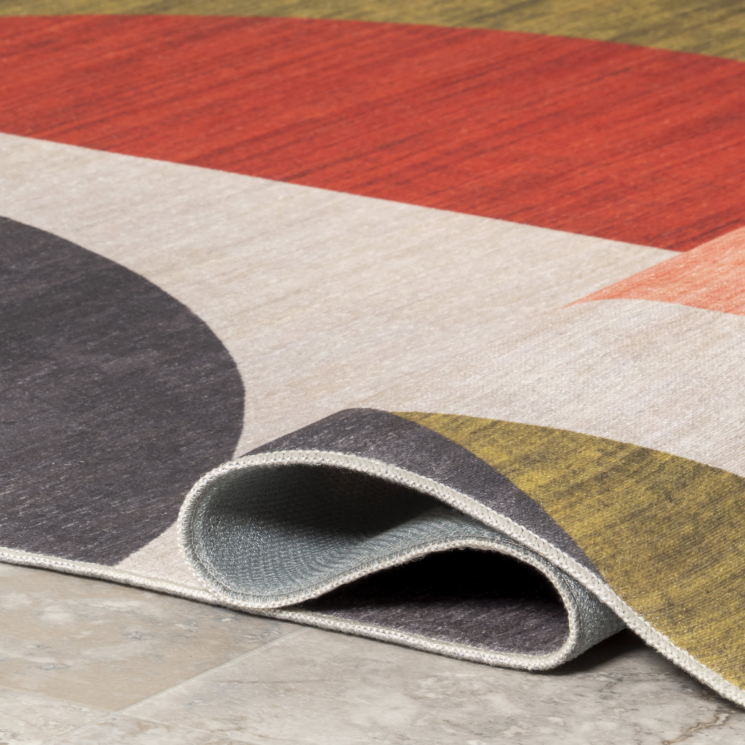Hanna Halfmoon Washable Indoor/Outdoor Rug | Multicolor - Image 9
