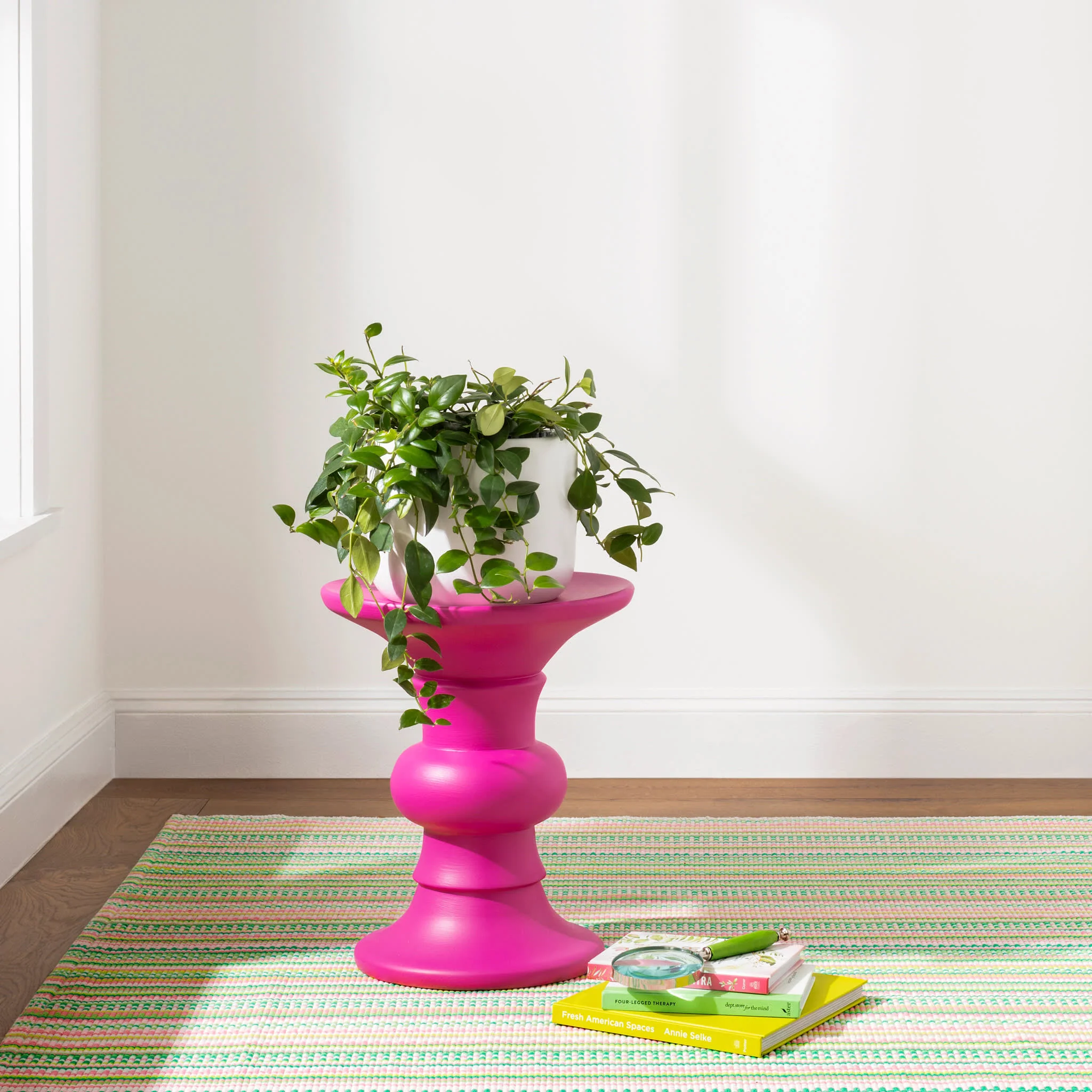 Hannah Handwoven Cotton Rug | Watermelon - Image 2