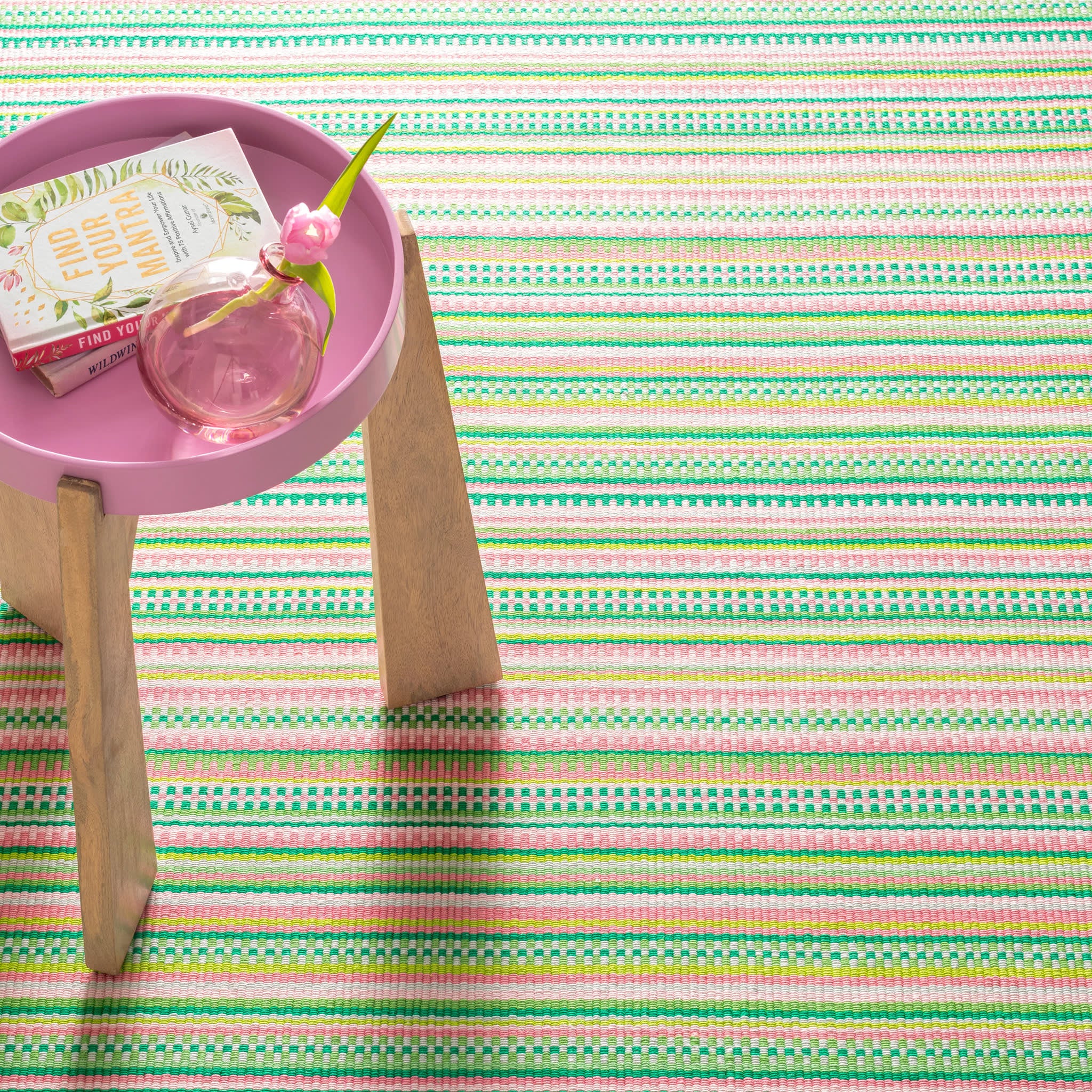 Hannah Handwoven Cotton Rug | Watermelon - Image 3