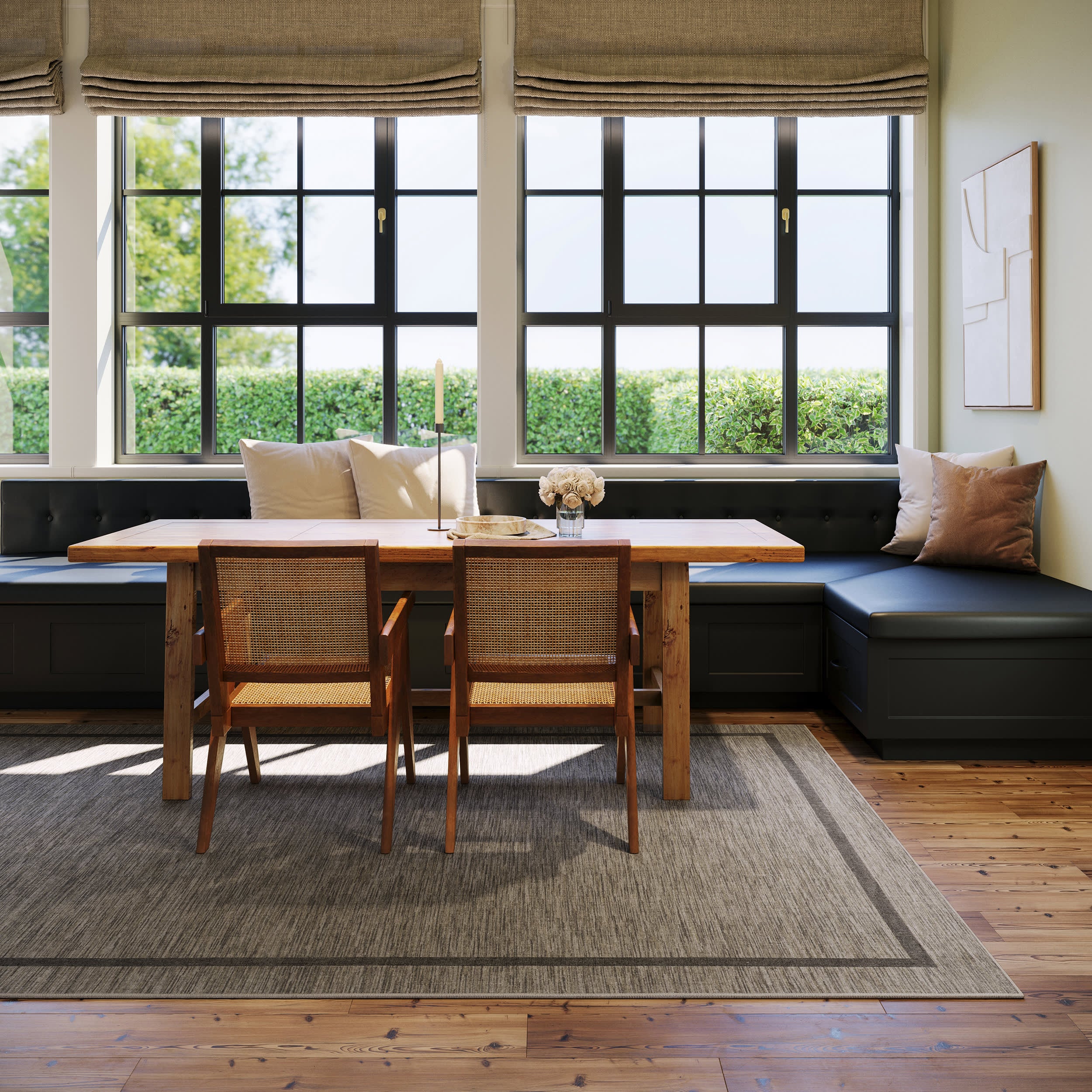 Hanover Bordered Washable Rug by Nate Berkus | Brown - Image 7