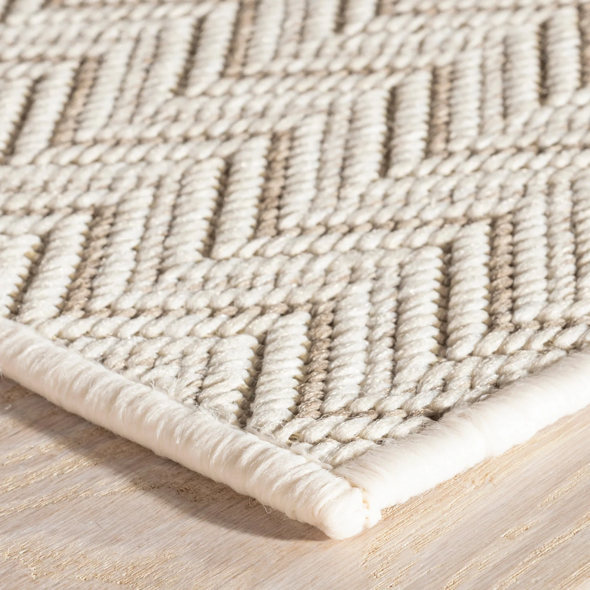 Happy Chevron Woven Indoor/Outdoor Custom Rug | Pebble - Image 4