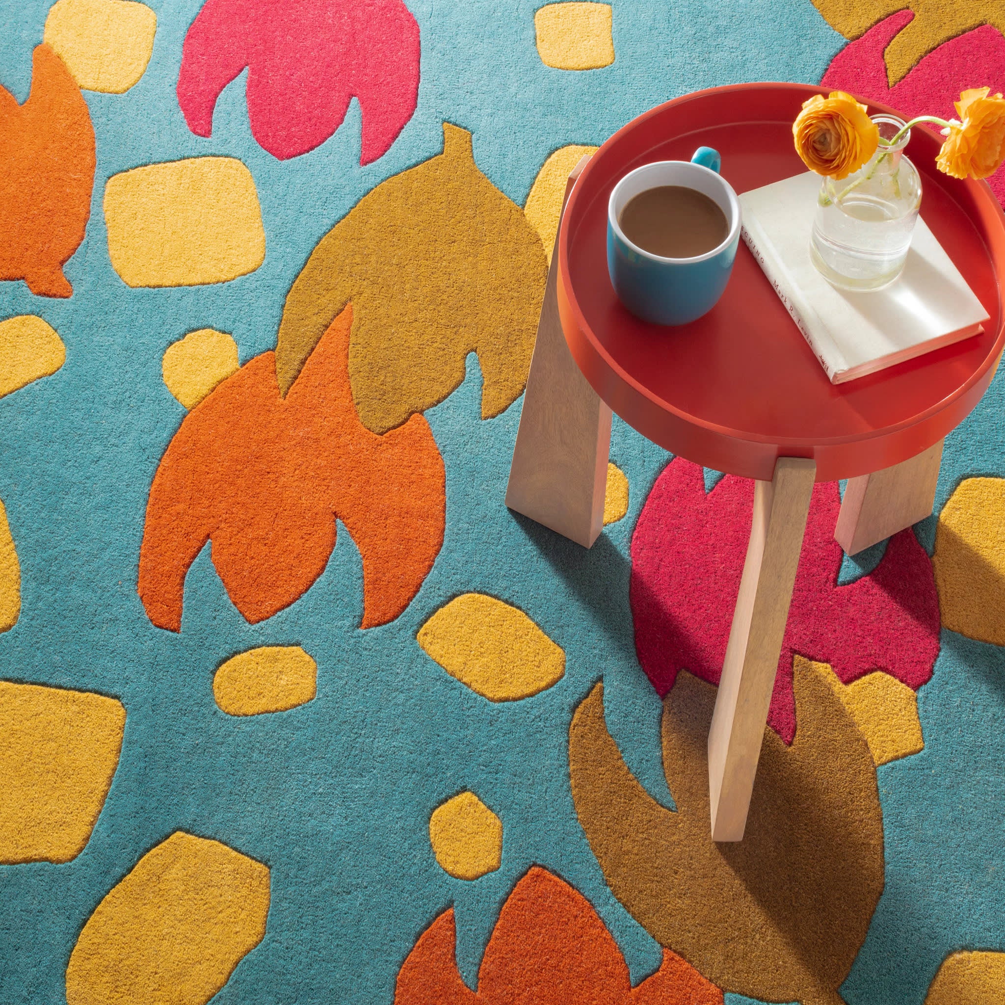 Happy Flower Hand Tufted Wool Rug | Autumn - Image 4