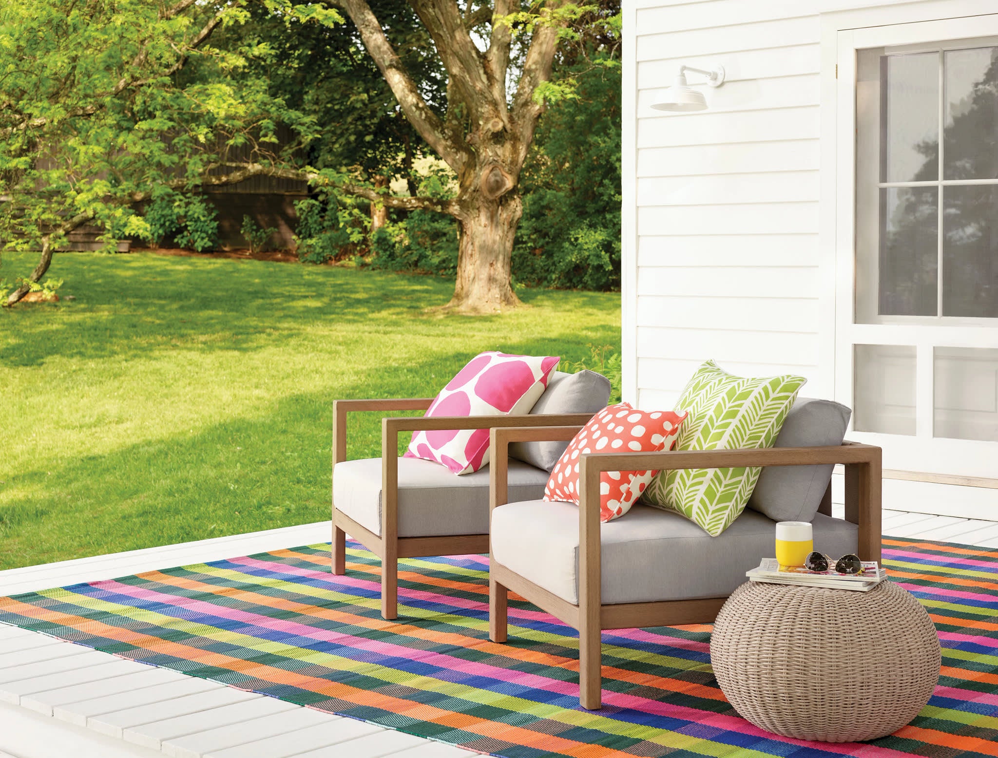 Happy Plaid Handwoven Indoor/Outdoor Rug | Multi - Image 3