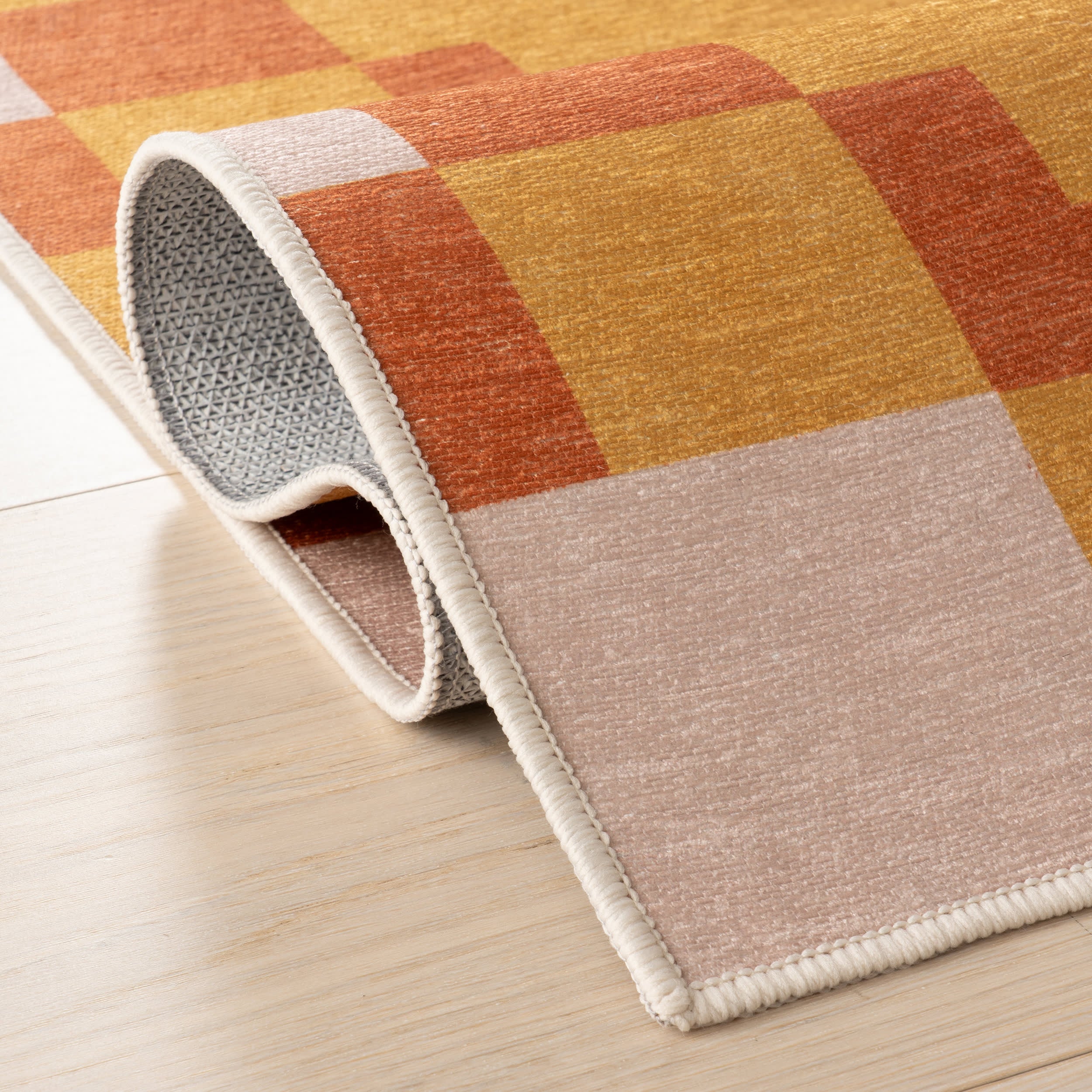 Harbor Frame Checkered Washable Rug by Society6 | Golden - Image 11